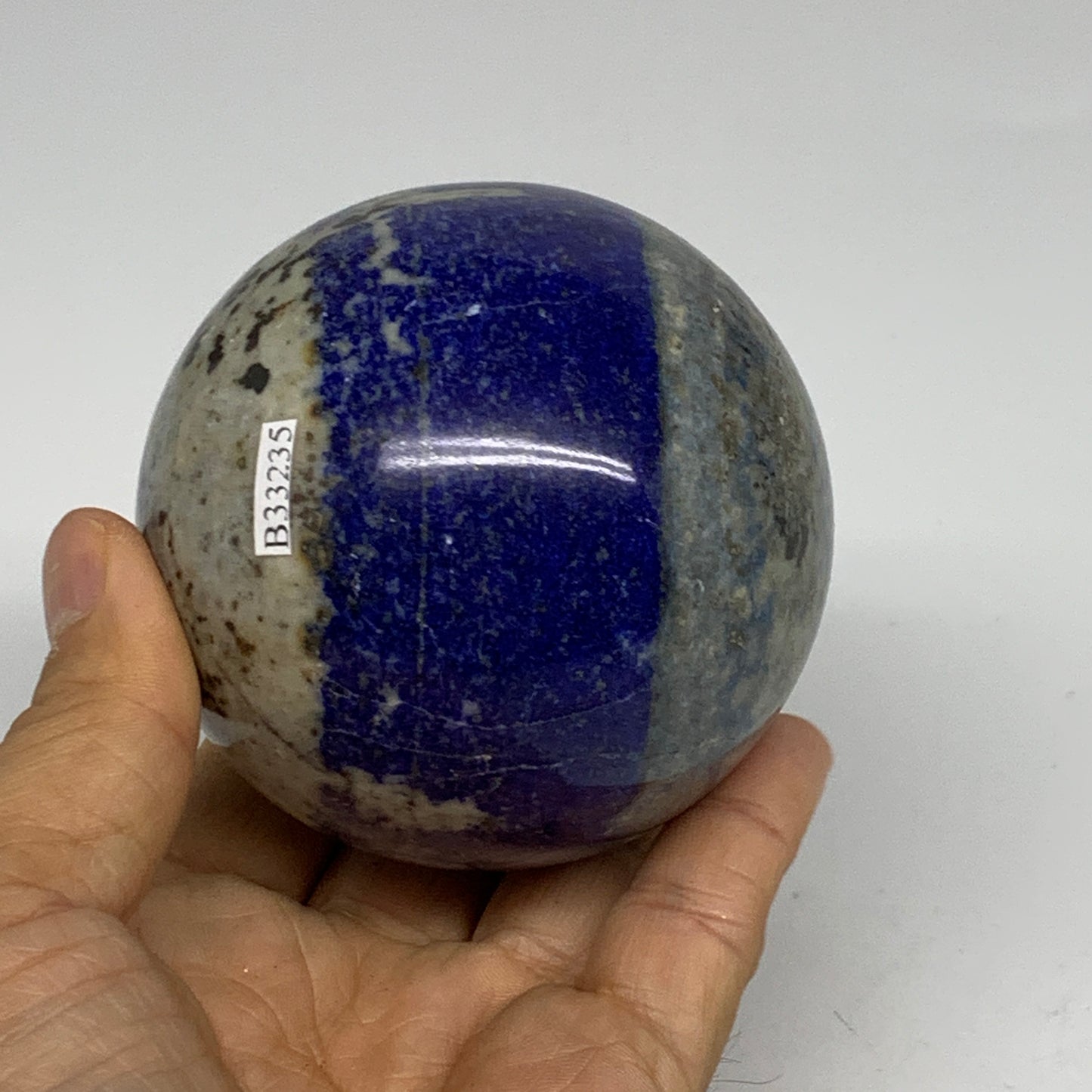 1.43 lbs, 3" (75mm), Lapis Lazuli Sphere Ball Gemstone @Afghanistan, B33235