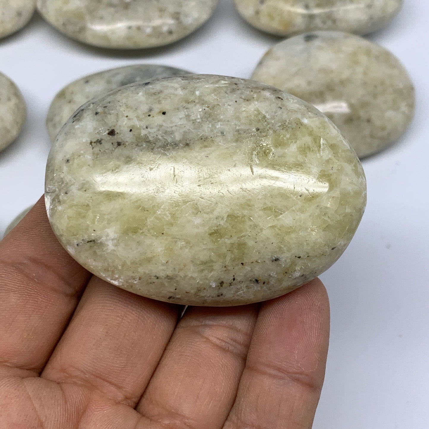 2.2 Lbs, 2"-2.4", 13pcs, Yellow Calcite Palm-Stone Crystal Polished, B17772