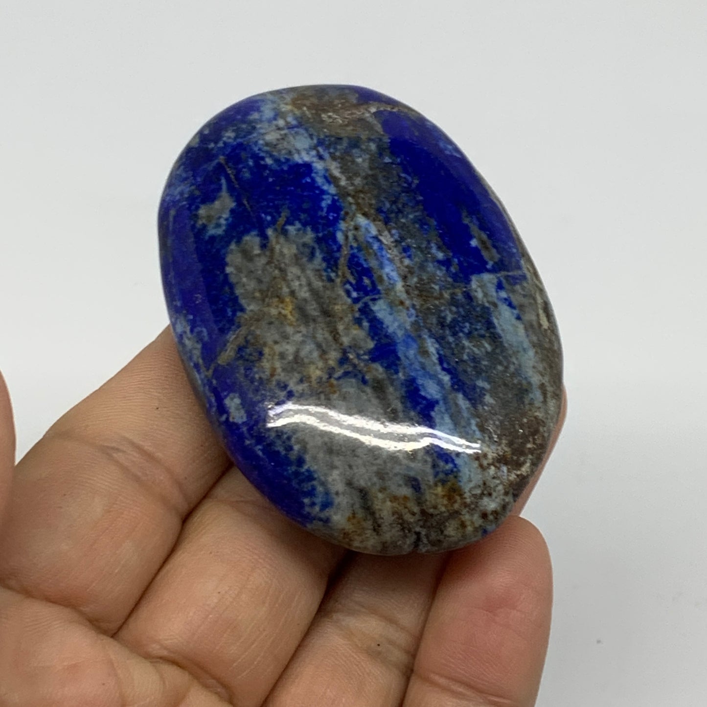 75.8g, 2.5"x1.7"x0.7", Natural Lapis Lazuli Palm Stone @Afghanistan, B36728