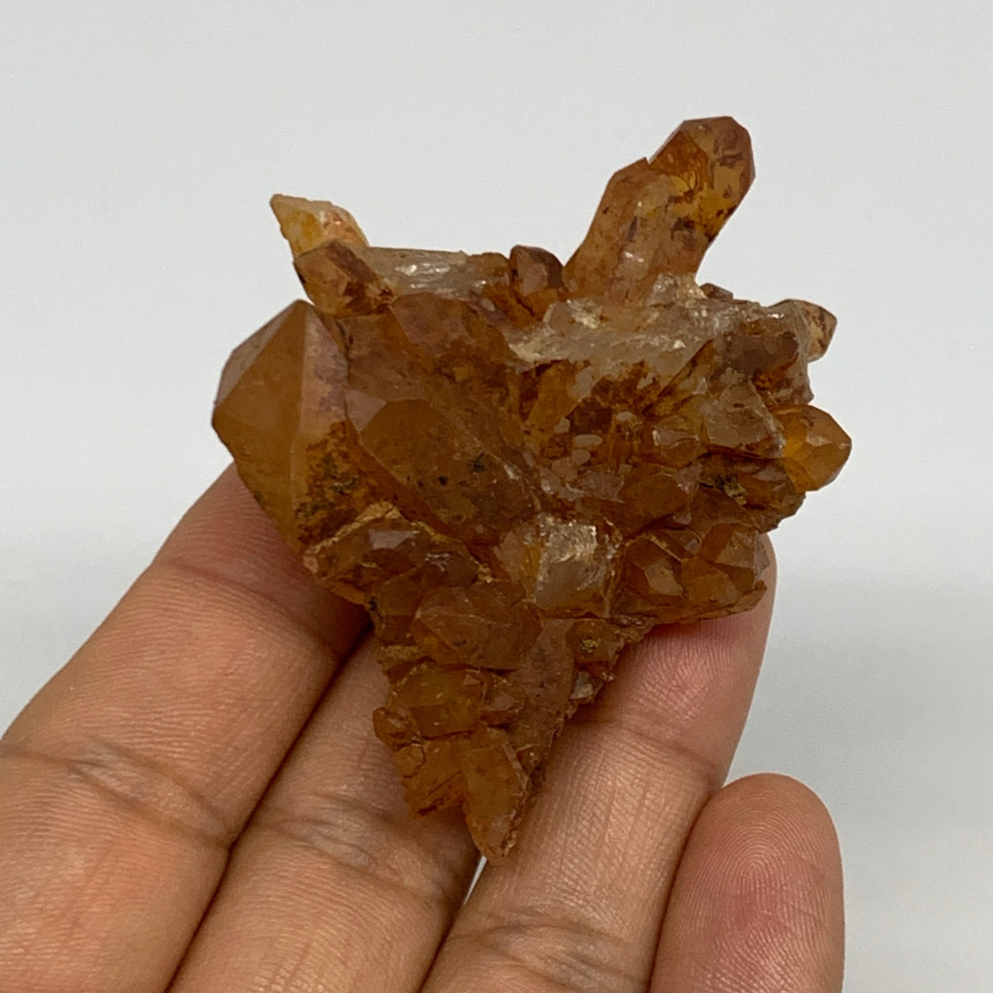 46.7g, 2.3"x2.1"x0.9", Orange Quartz Cluster Crystal Terminated @Brazil, B28938