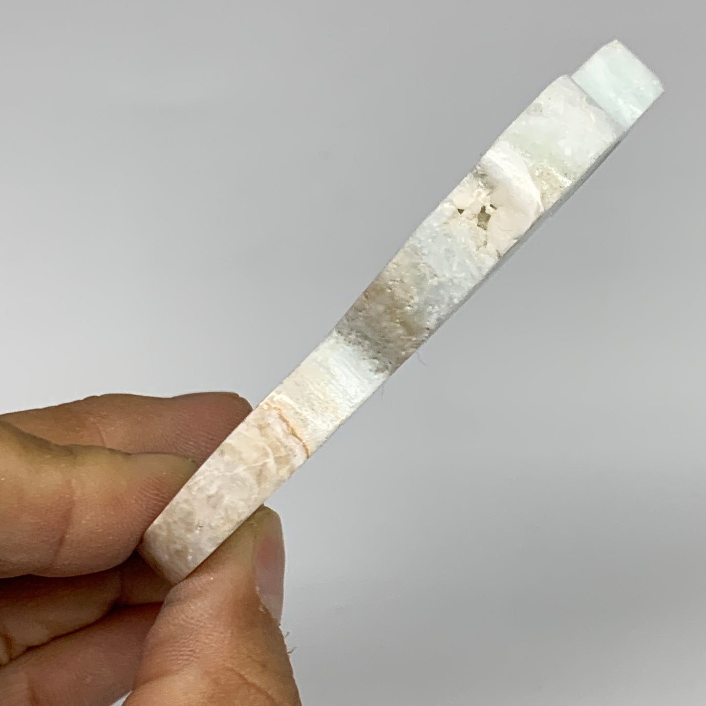 75.9g, 3"x2.1"x0.3", Natural Caribbean Calcite Cloud Crystal @Afghanistan, B3195