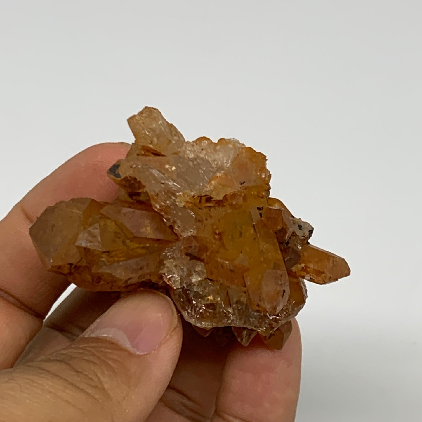 46.7g, 2.3"x2.1"x0.9", Orange Quartz Cluster Crystal Terminated @Brazil, B28938