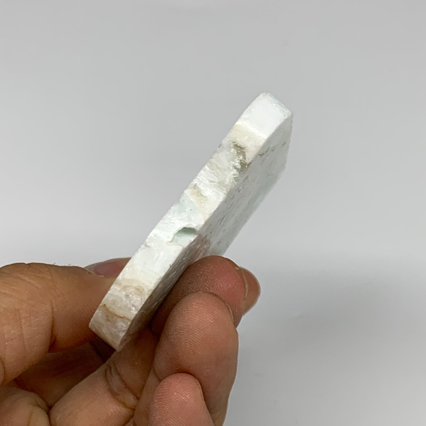 75.9g, 3"x2.1"x0.3", Natural Caribbean Calcite Cloud Crystal @Afghanistan, B3195