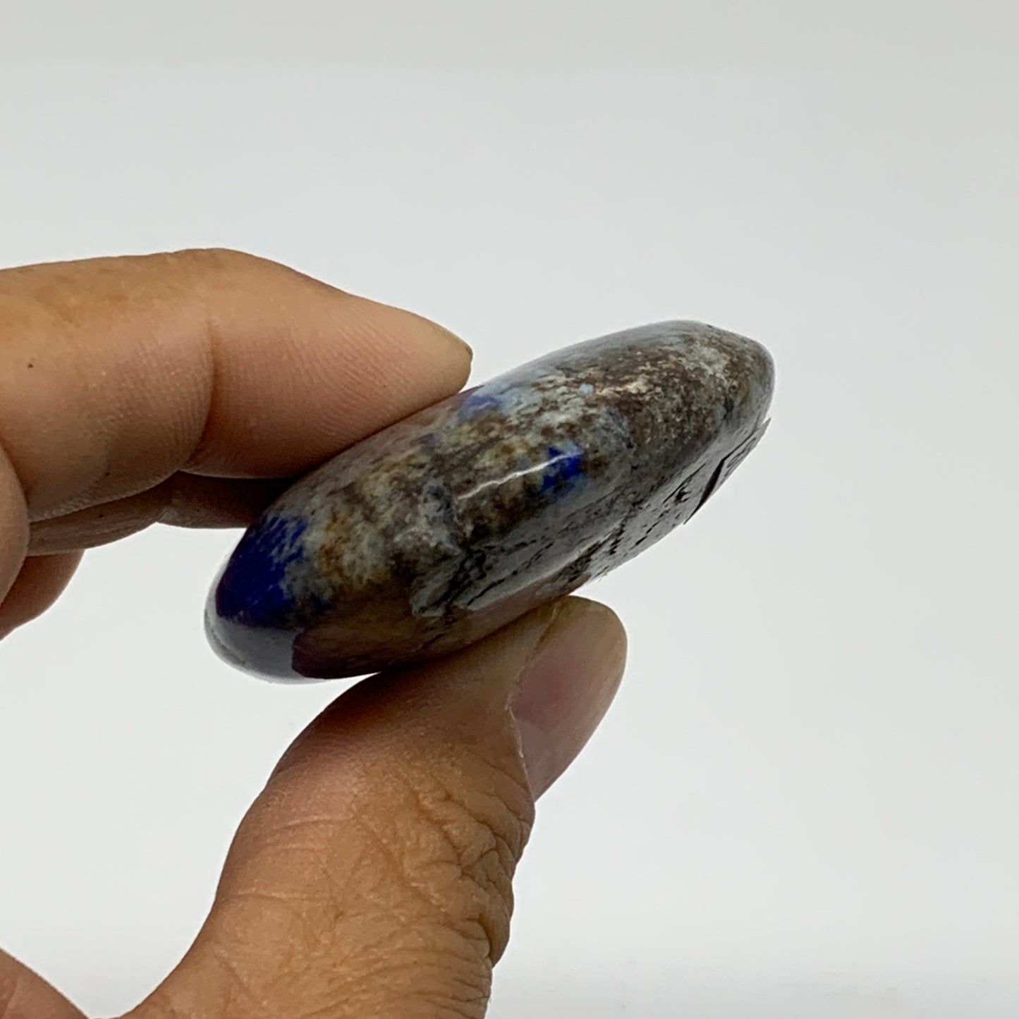 75.8g, 2.5"x1.7"x0.7", Natural Lapis Lazuli Palm Stone @Afghanistan, B36728