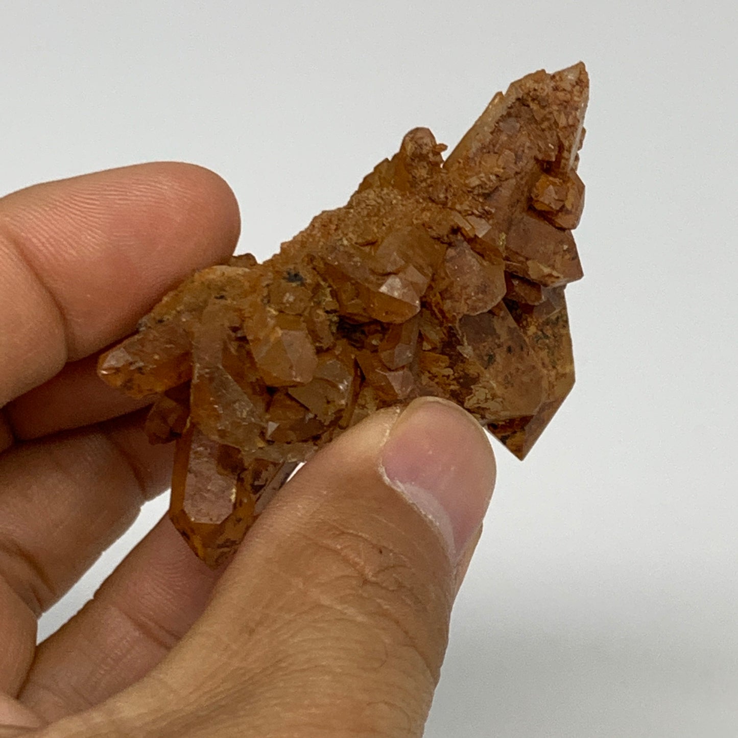 46.7g, 2.3"x2.1"x0.9", Orange Quartz Cluster Crystal Terminated @Brazil, B28938