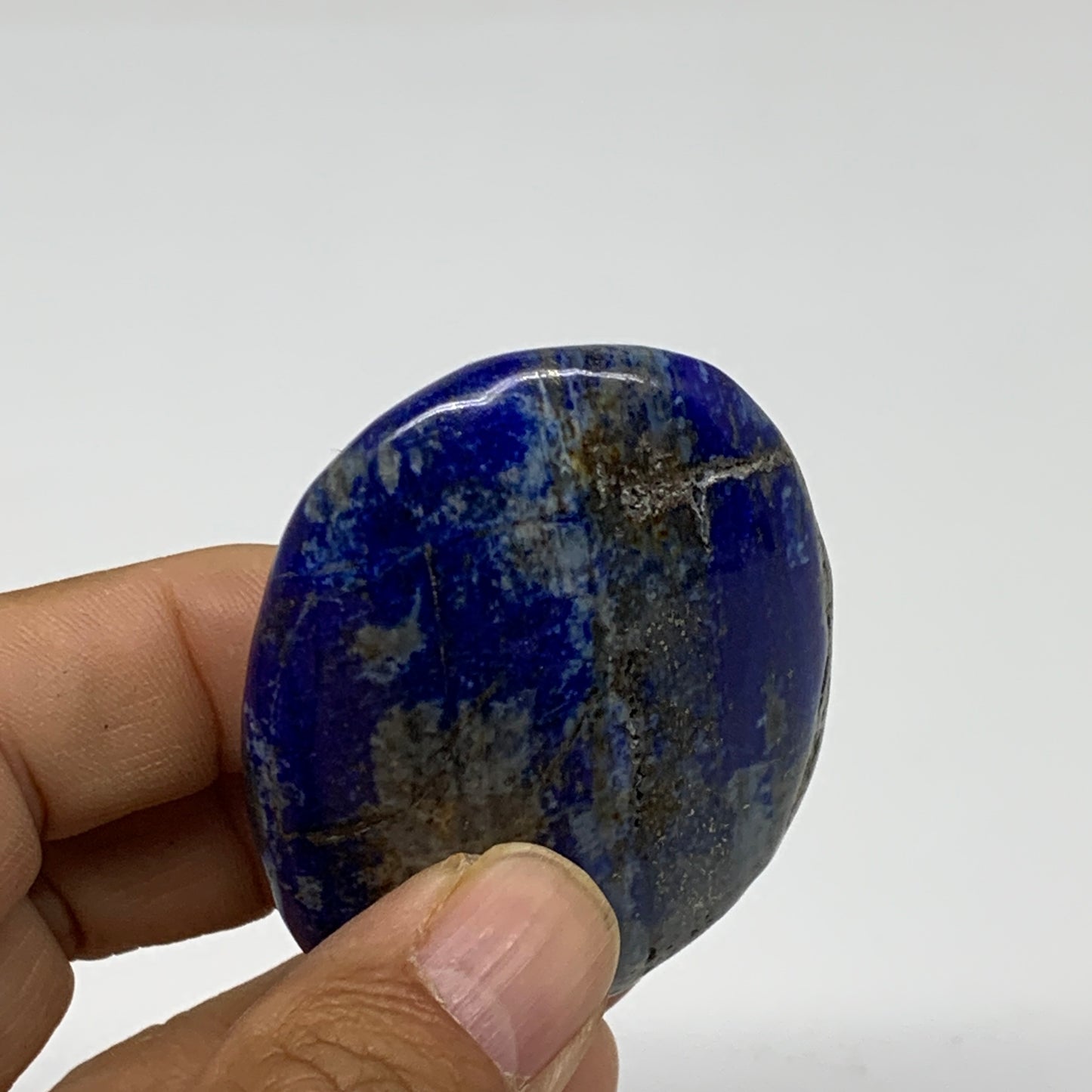 75.8g, 2.5"x1.7"x0.7", Natural Lapis Lazuli Palm Stone @Afghanistan, B36728