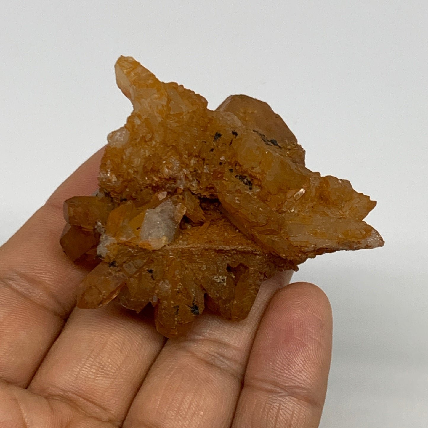 46.7g, 2.3"x2.1"x0.9", Orange Quartz Cluster Crystal Terminated @Brazil, B28938