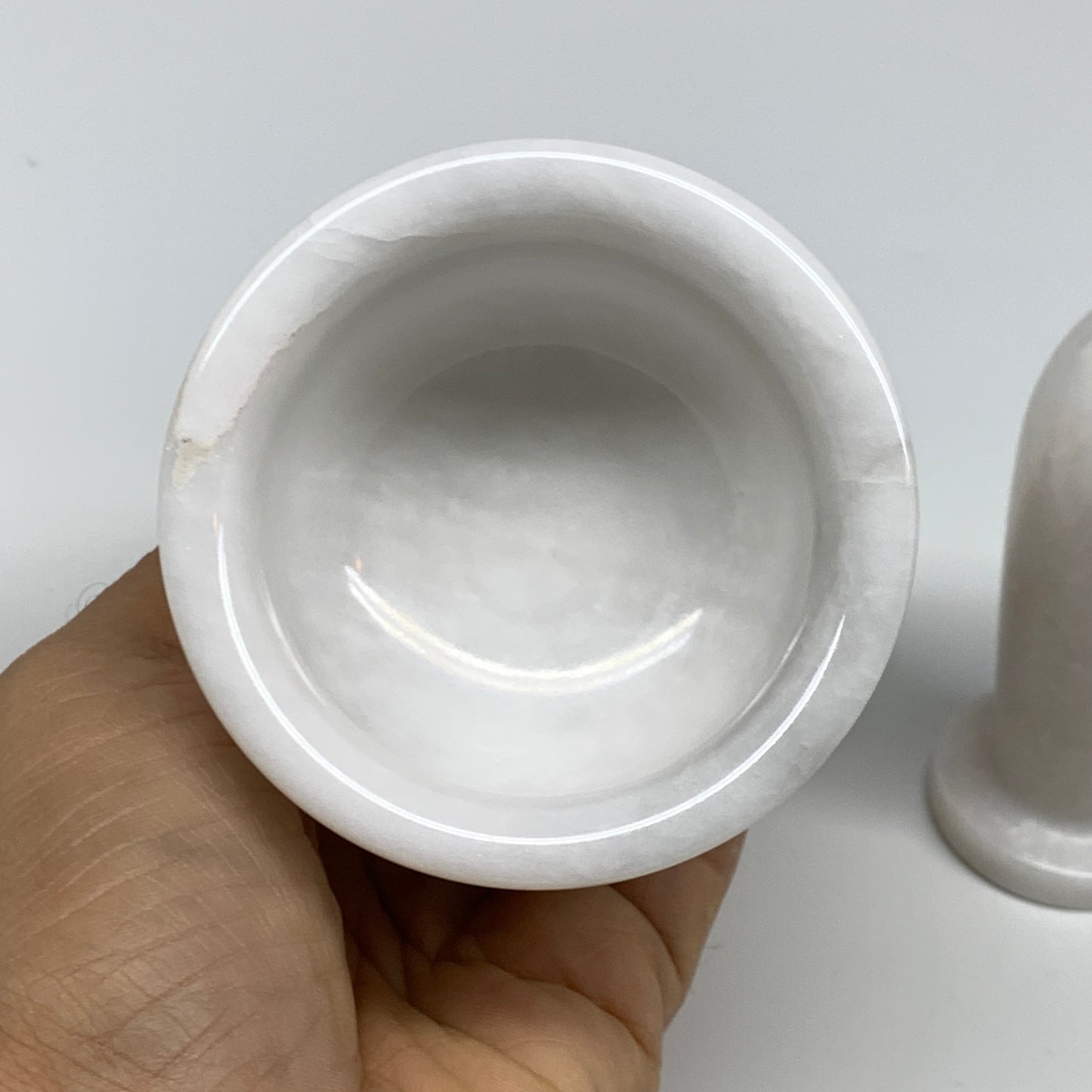 1.34 lbs, 3"x3", Natural Marble Crystal Pestle and Mortar Handmade, B32572