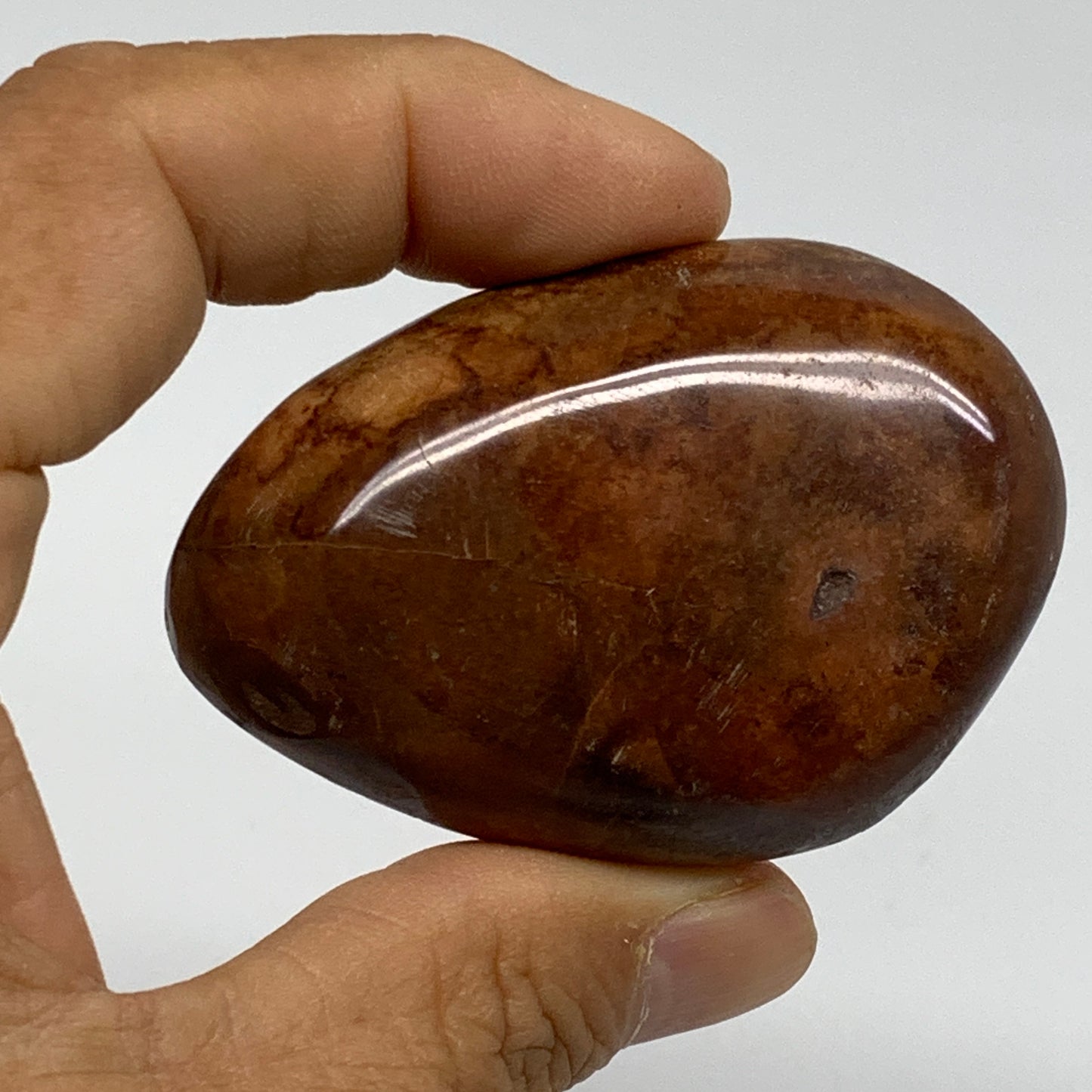 160g, 2.2"-2.4", 2pcs, Red Carnelian Palm-Stone Gem Crystal Polished, B37630