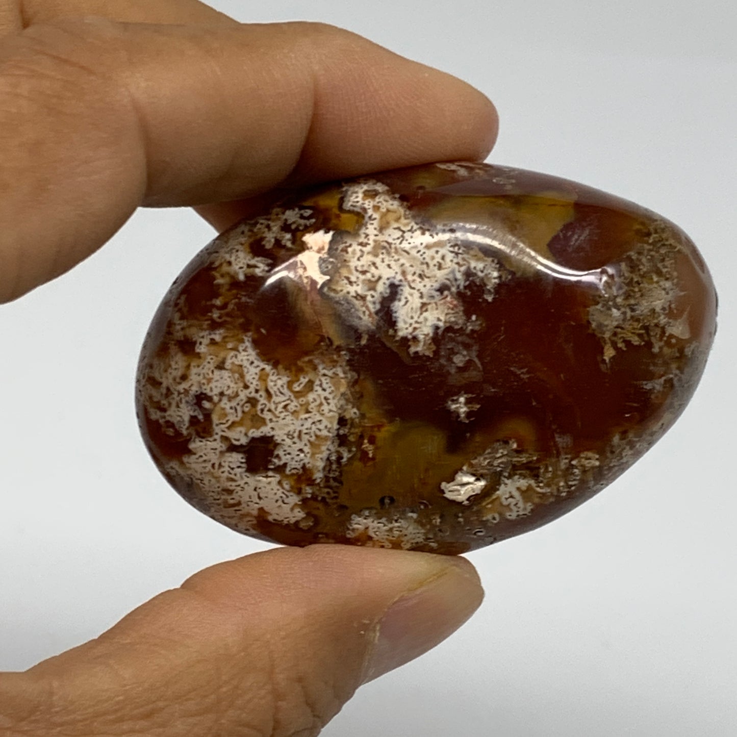 160g, 2.2"-2.4", 2pcs, Red Carnelian Palm-Stone Gem Crystal Polished, B37630