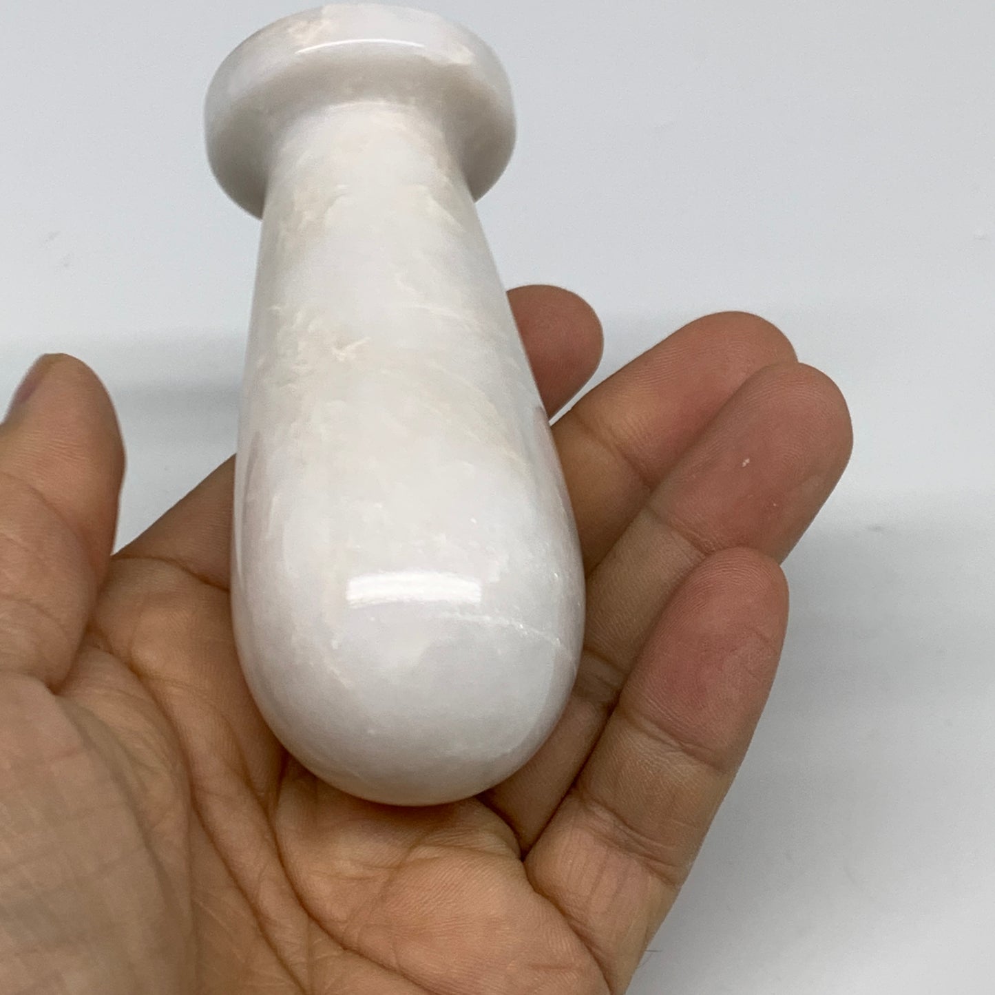 1.34 lbs, 3"x3", Natural Marble Crystal Pestle and Mortar Handmade, B32572