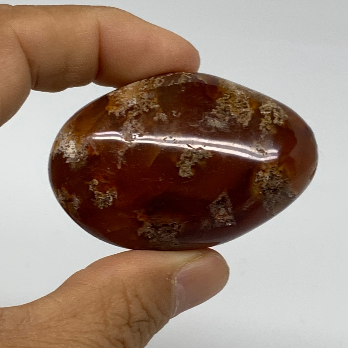 160g, 2.2"-2.4", 2pcs, Red Carnelian Palm-Stone Gem Crystal Polished, B37630