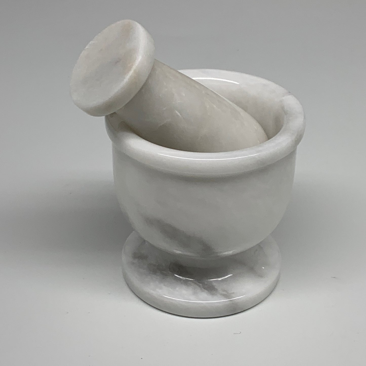 1.34 lbs, 3"x3", Natural Marble Crystal Pestle and Mortar Handmade, B32572