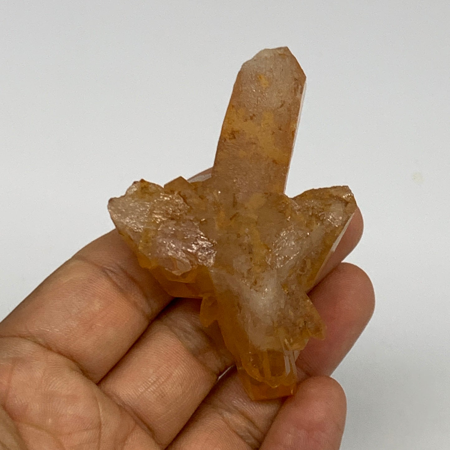 52.2g, 2.8"x1.8"x1", Orange Quartz Cluster Crystal Terminated @Brazil, B28939