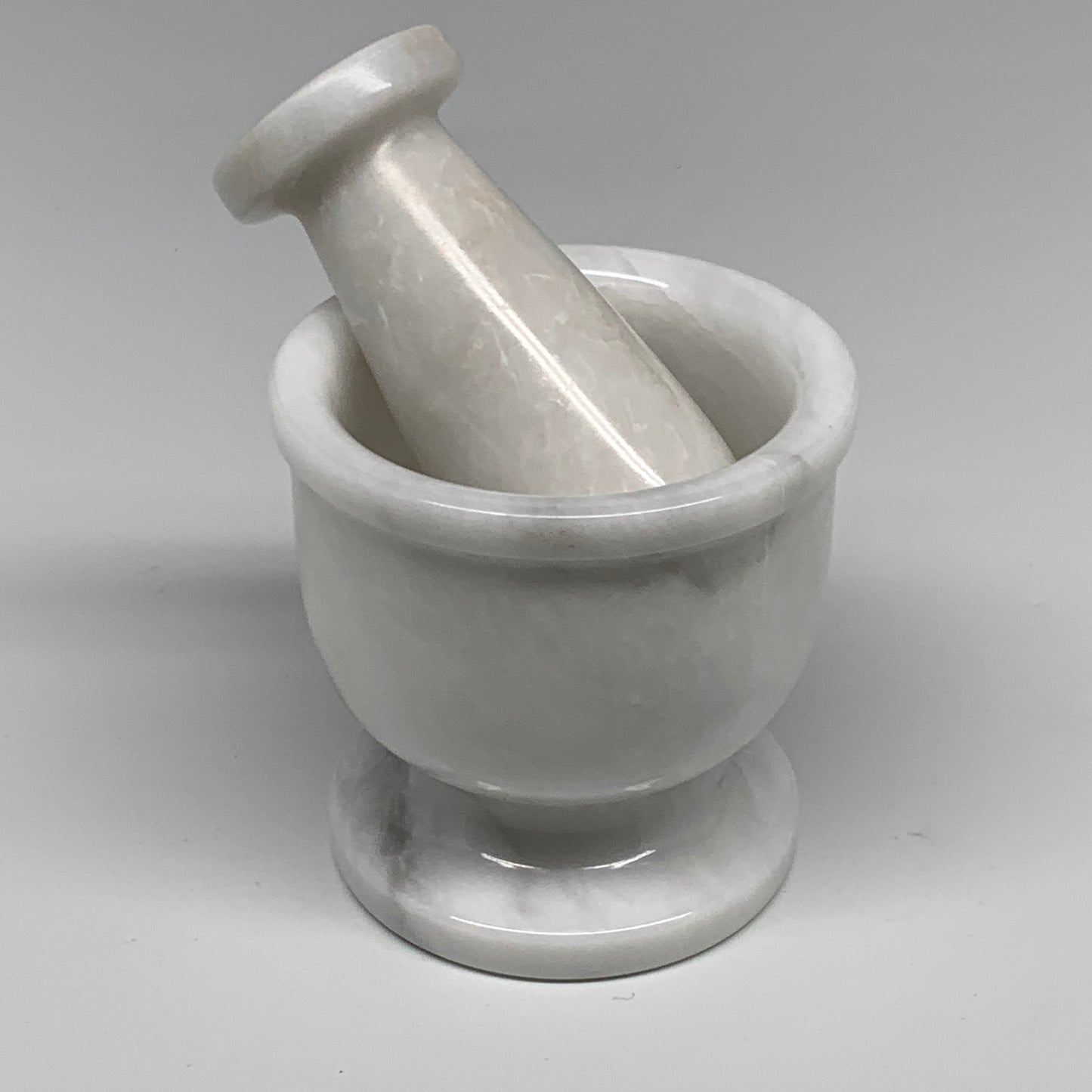 1.34 lbs, 3"x3", Natural Marble Crystal Pestle and Mortar Handmade, B32572