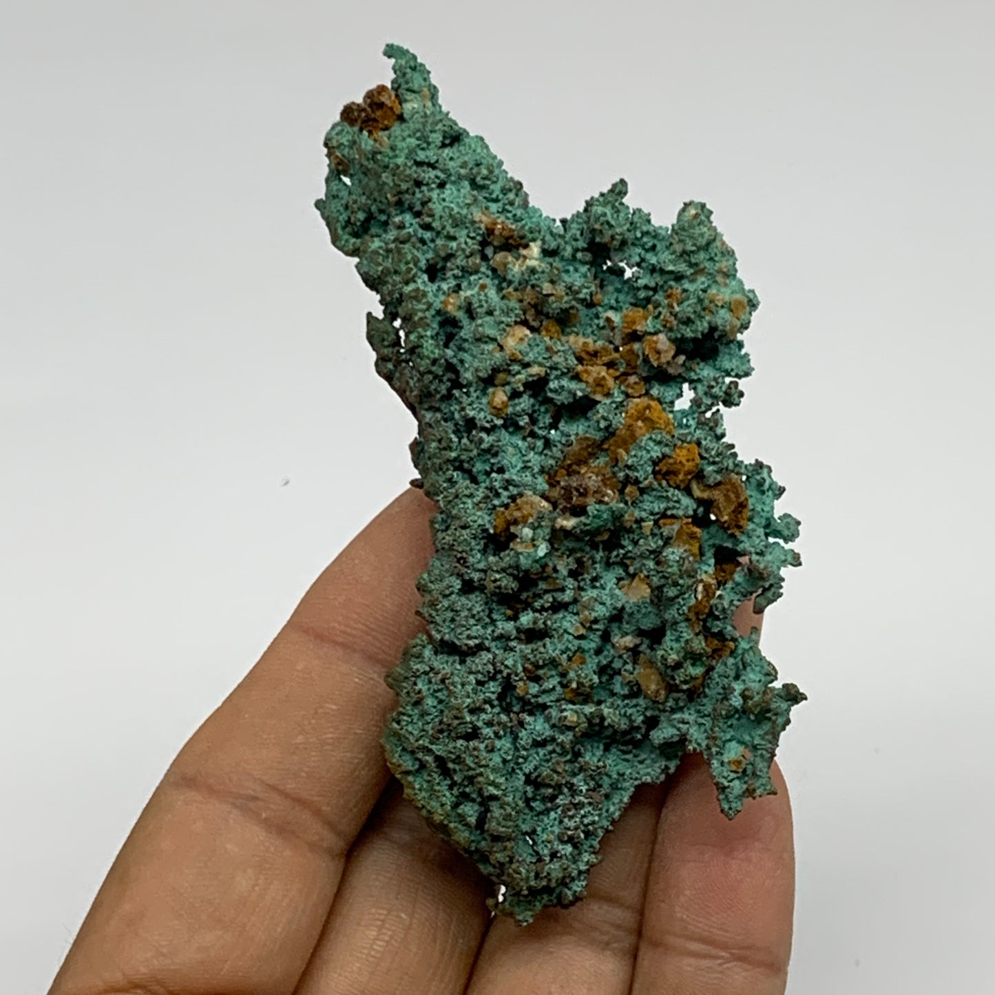 86g, 3.4"x1.5"x0.9", Malachite on Native Copper Mineral Specimens, B33965