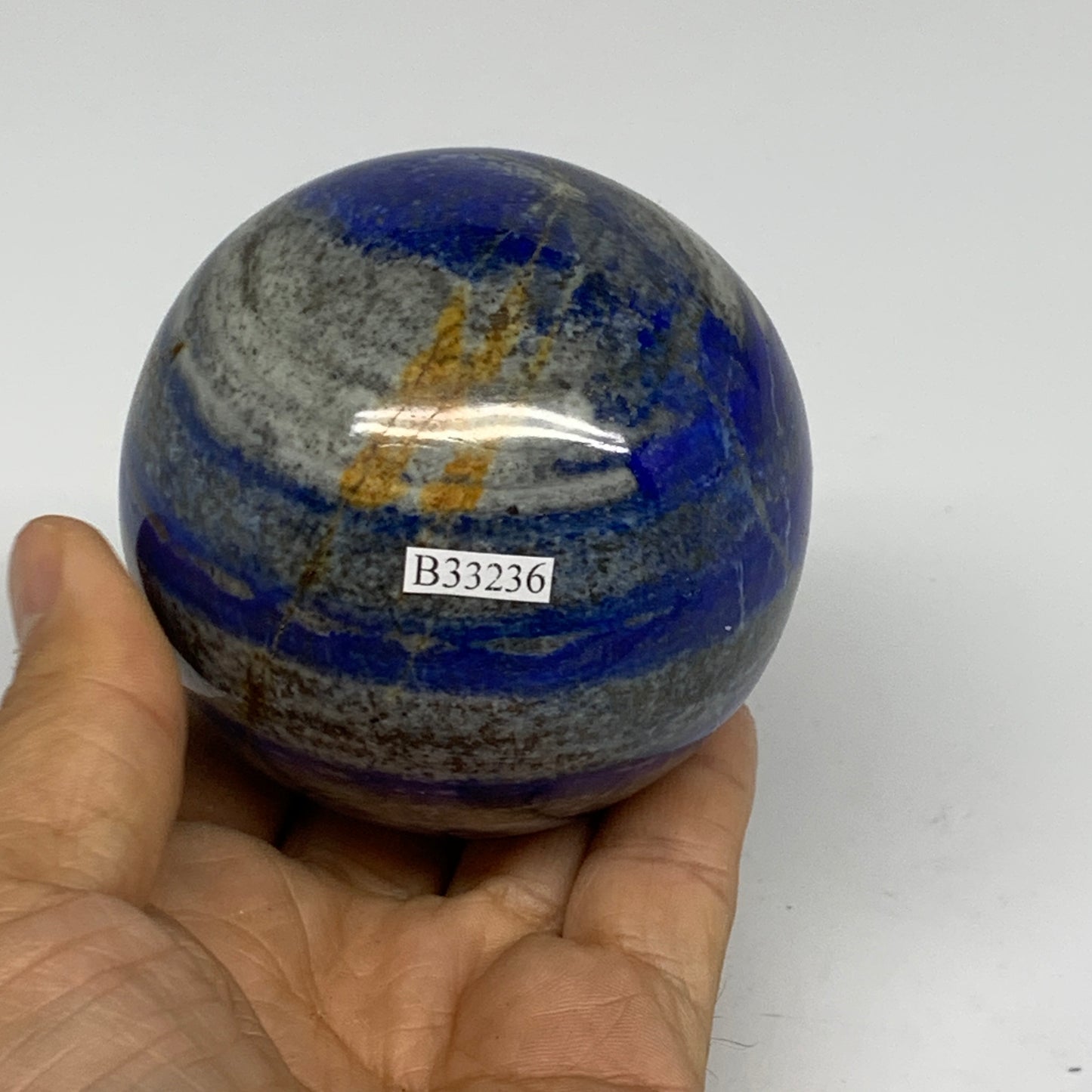 1.28 lbs, 2.8" (72mm), Lapis Lazuli Sphere Ball Gemstone @Afghanistan, B33236