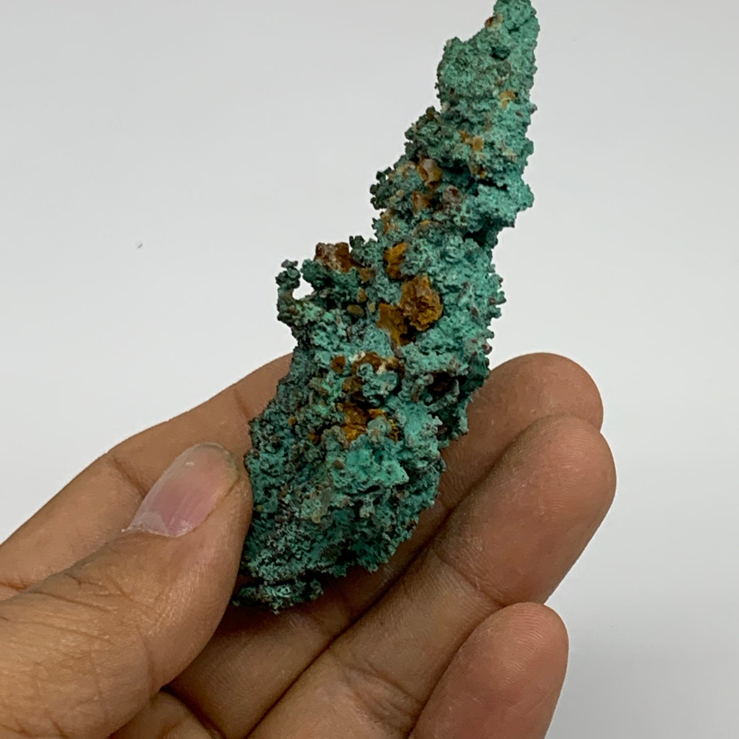 86g, 3.4"x1.5"x0.9", Malachite on Native Copper Mineral Specimens, B33965
