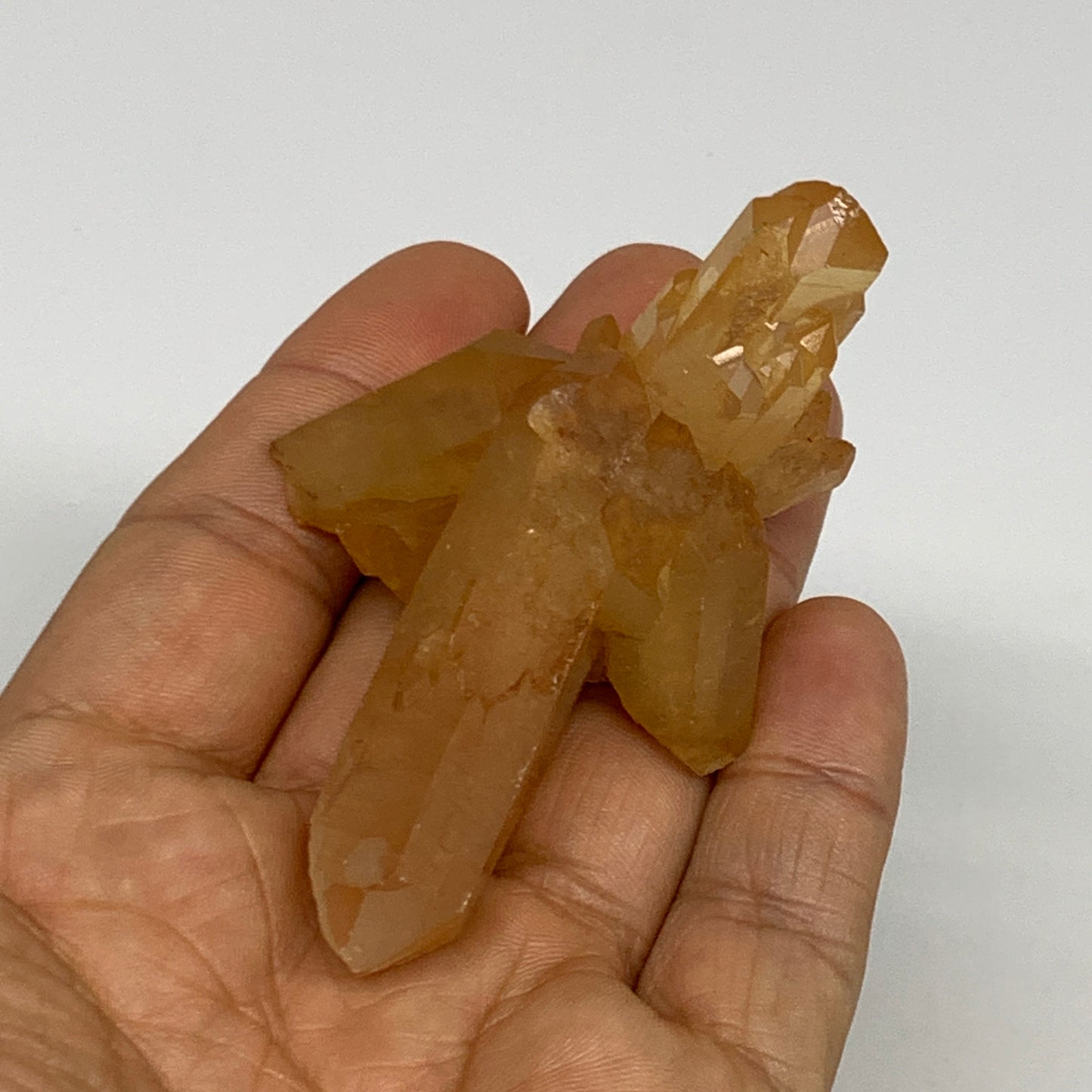 52.2g, 2.8"x1.8"x1", Orange Quartz Cluster Crystal Terminated @Brazil, B28939