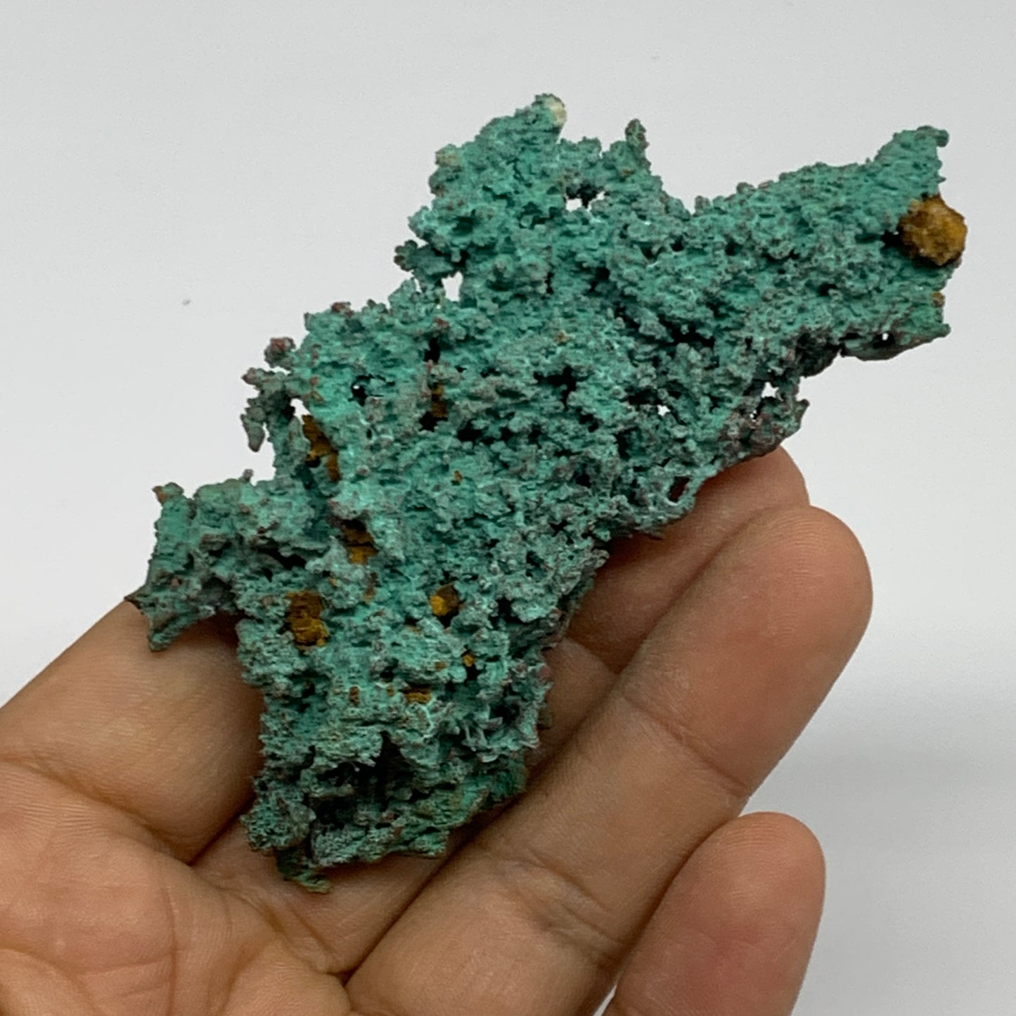 86g, 3.4"x1.5"x0.9", Malachite on Native Copper Mineral Specimens, B33965