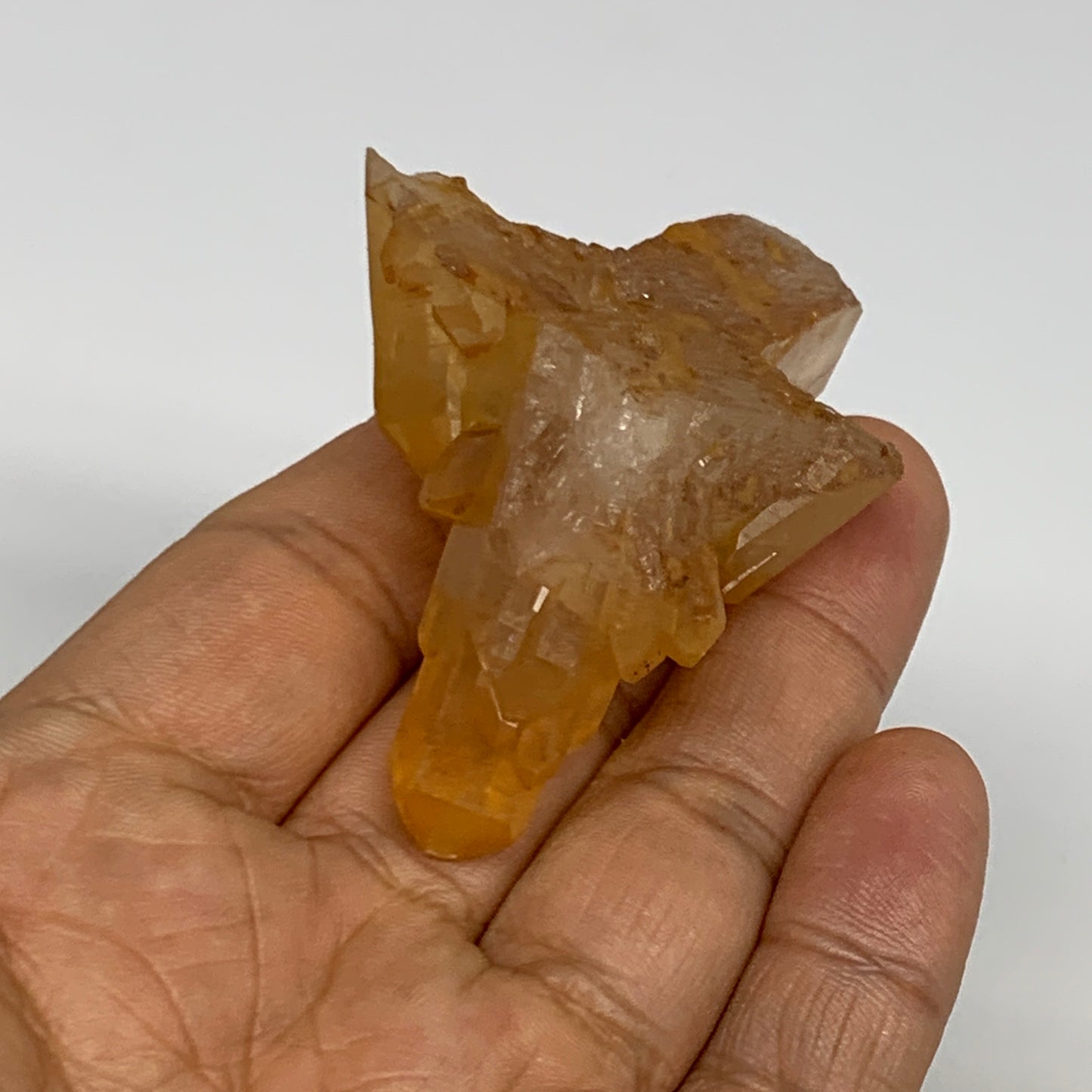 52.2g, 2.8"x1.8"x1", Orange Quartz Cluster Crystal Terminated @Brazil, B28939