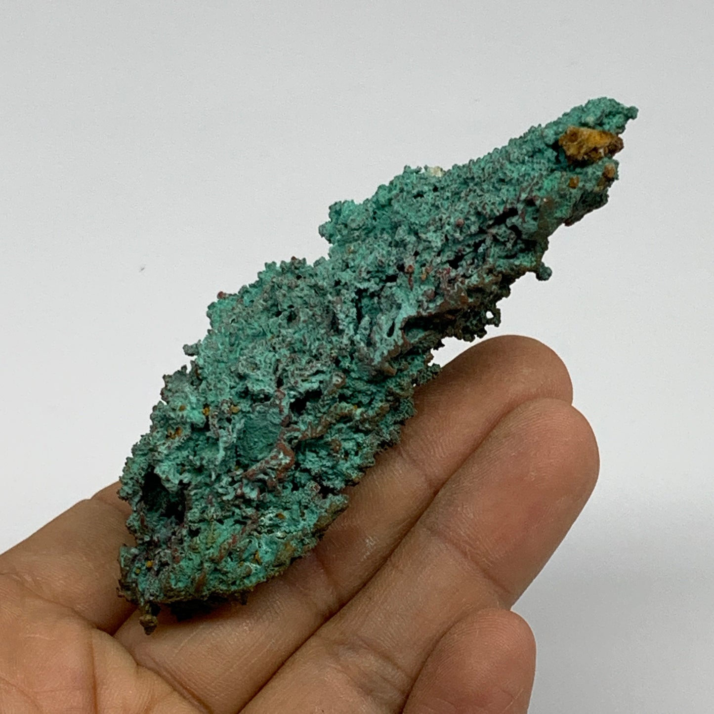 86g, 3.4"x1.5"x0.9", Malachite on Native Copper Mineral Specimens, B33965