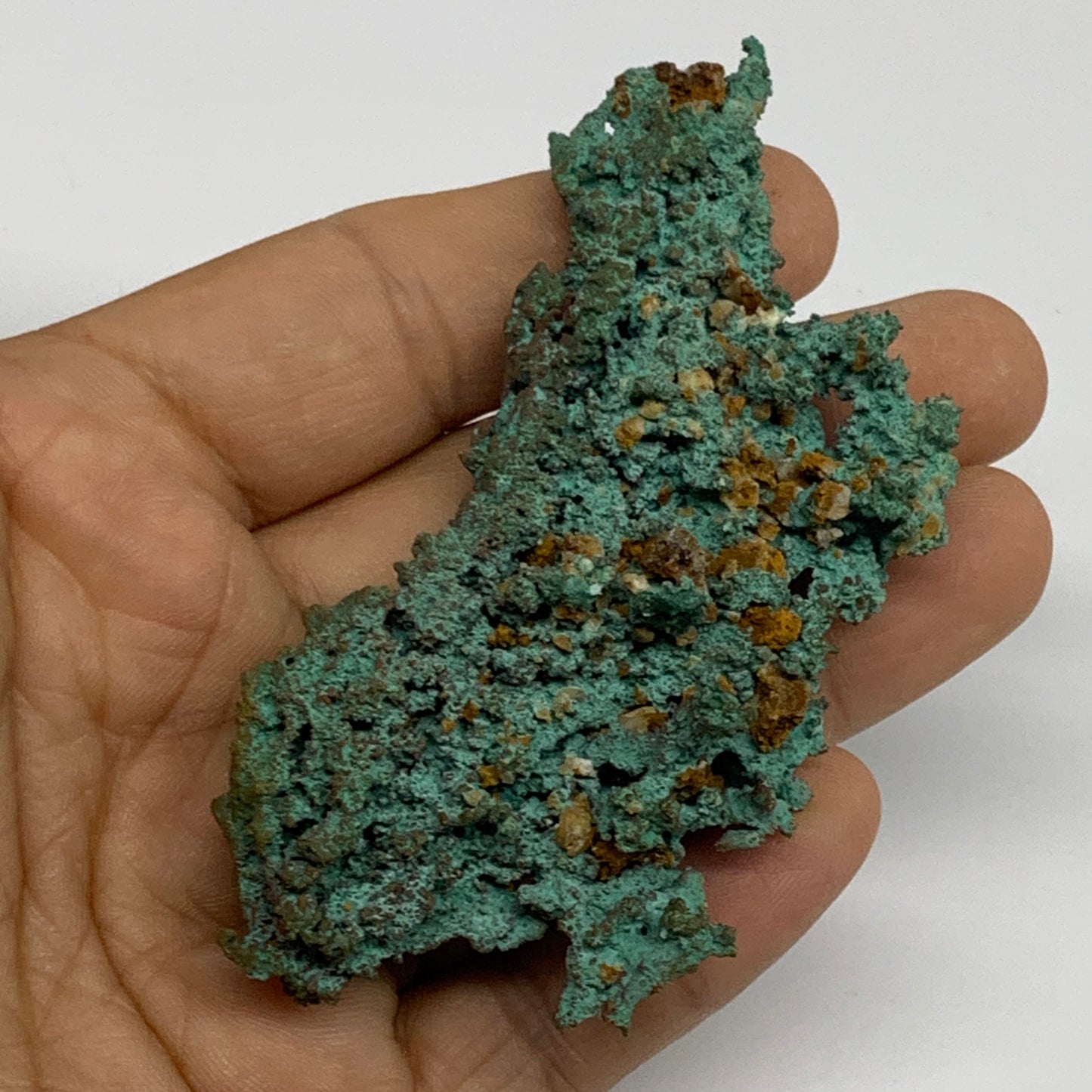 86g, 3.4"x1.5"x0.9", Malachite on Native Copper Mineral Specimens, B33965