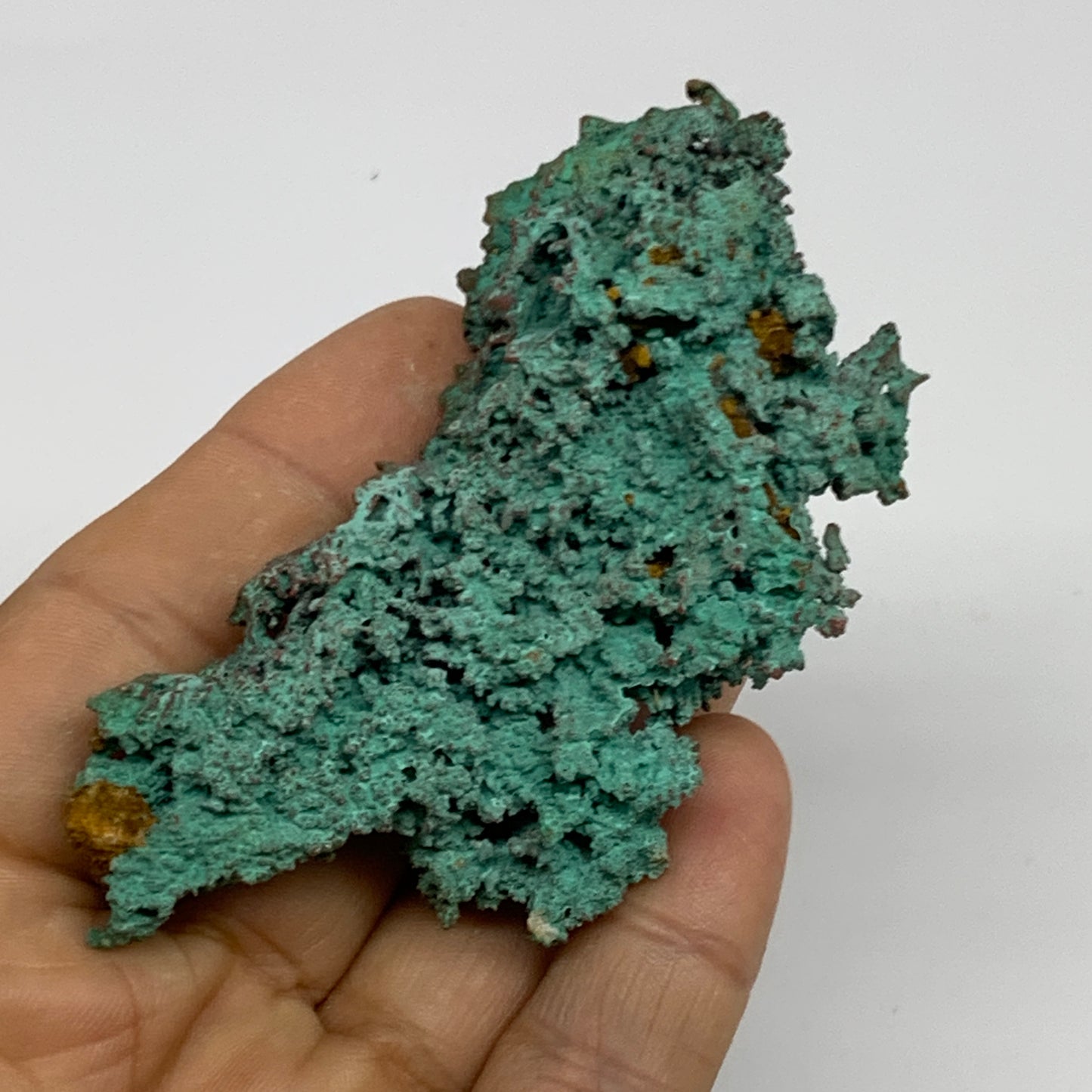 86g, 3.4"x1.5"x0.9", Malachite on Native Copper Mineral Specimens, B33965