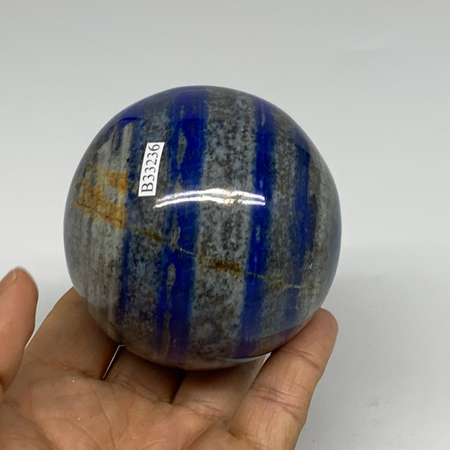 1.28 lbs, 2.8" (72mm), Lapis Lazuli Sphere Ball Gemstone @Afghanistan, B33236