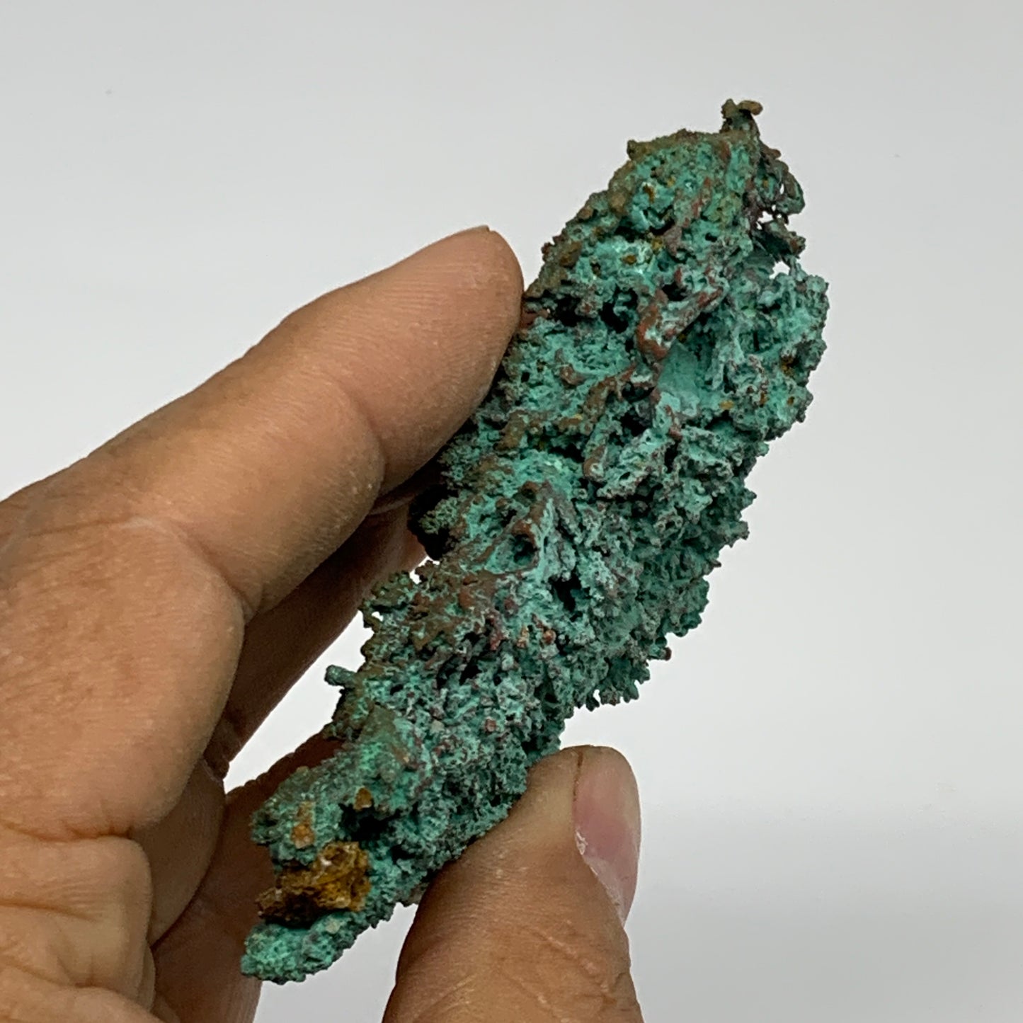 86g, 3.4"x1.5"x0.9", Malachite on Native Copper Mineral Specimens, B33965