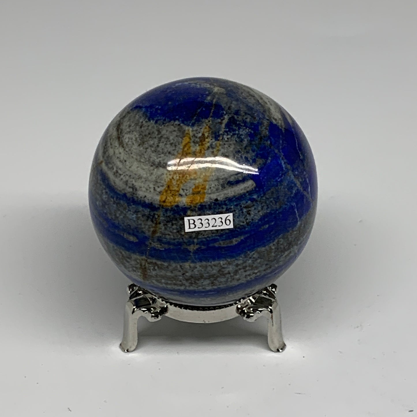 1.28 lbs, 2.8" (72mm), Lapis Lazuli Sphere Ball Gemstone @Afghanistan, B33236