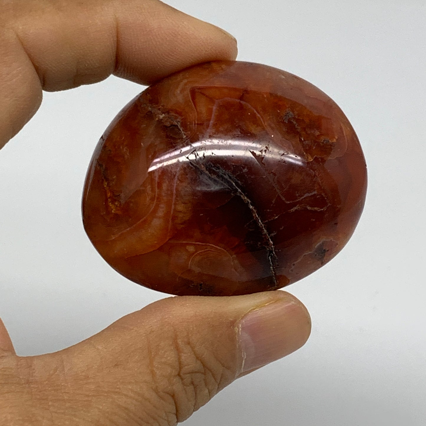 191.3g, 2"-2.1", 3pcs, Red Carnelian Palm-Stone Gem Crystal Polished, B37631