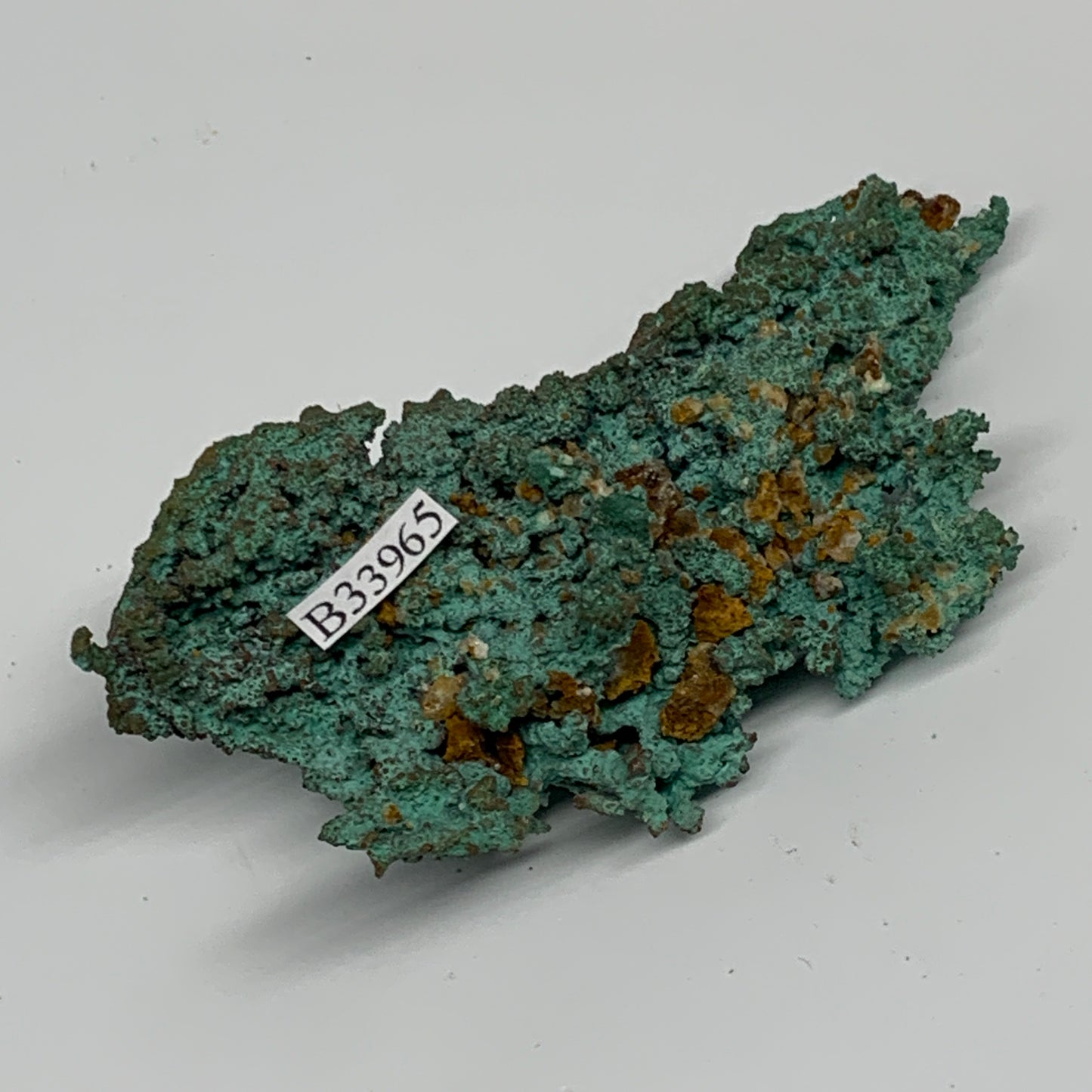 86g, 3.4"x1.5"x0.9", Malachite on Native Copper Mineral Specimens, B33965