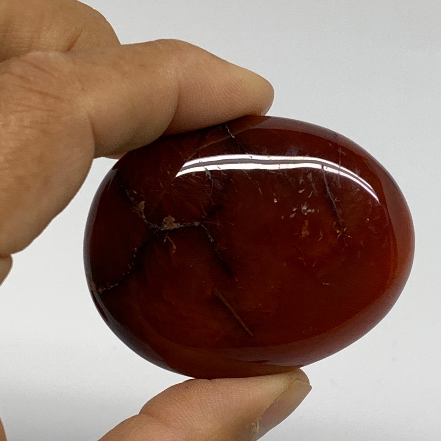 191.3g, 2"-2.1", 3pcs, Red Carnelian Palm-Stone Gem Crystal Polished, B37631