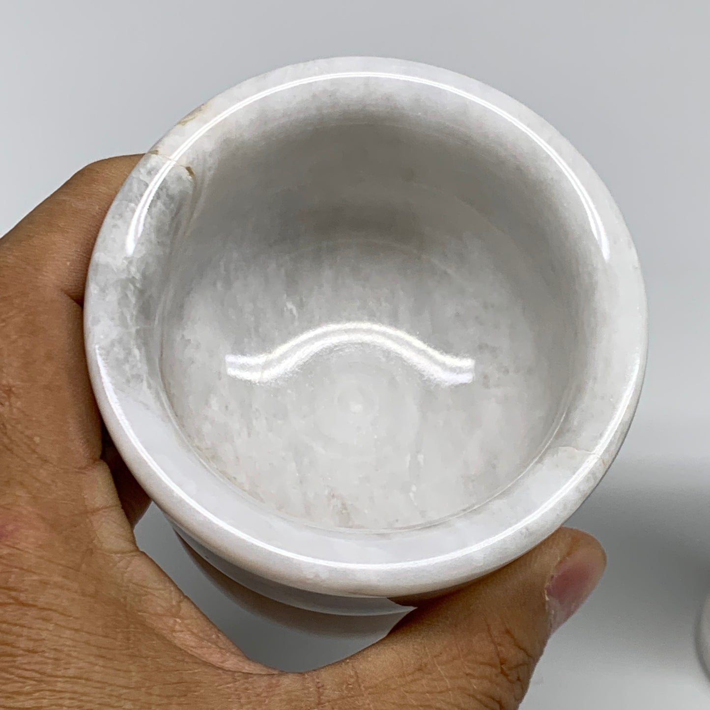 1.3 lbs, 2.9"x3", Natural Marble Crystal Pestle and Mortar Handmade, B32573