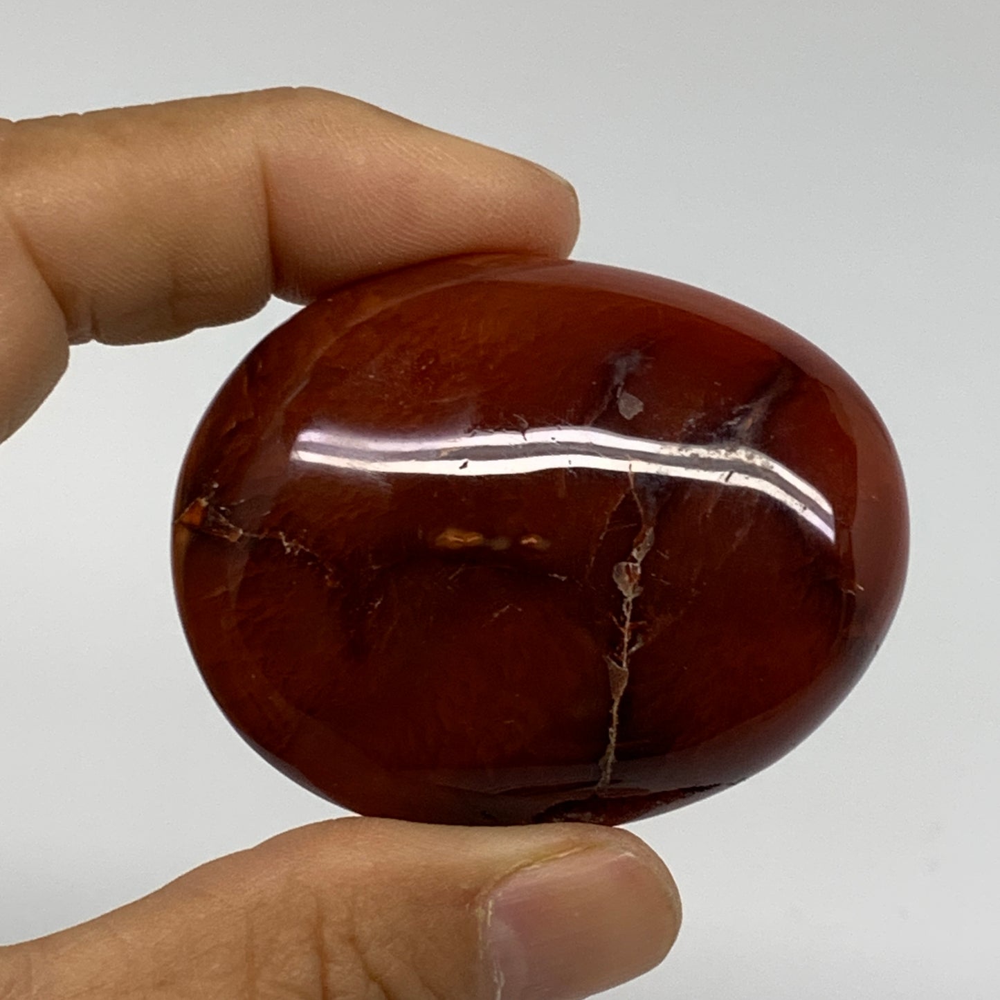 191.3g, 2"-2.1", 3pcs, Red Carnelian Palm-Stone Gem Crystal Polished, B37631
