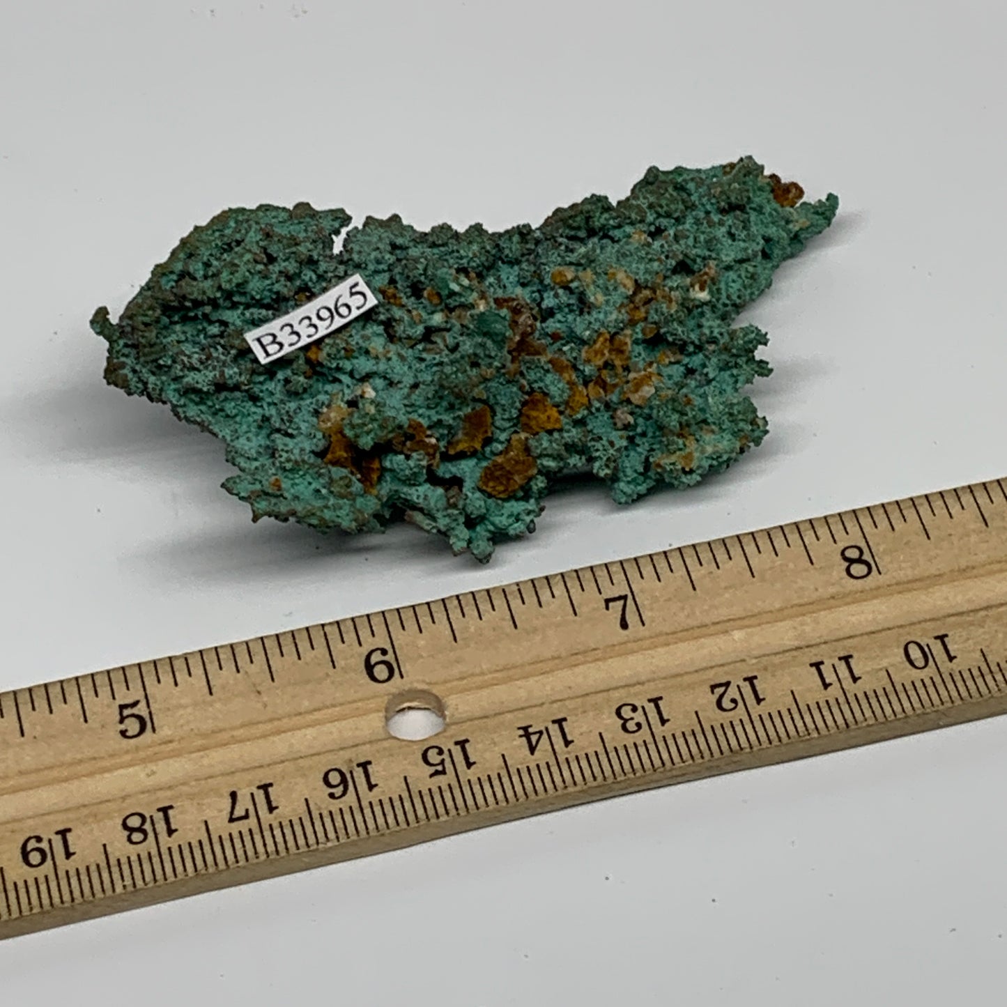 86g, 3.4"x1.5"x0.9", Malachite on Native Copper Mineral Specimens, B33965