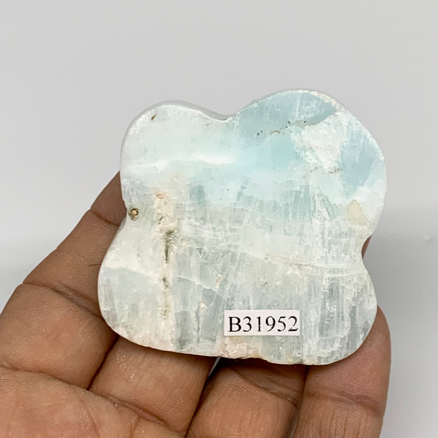 60.1g, 1.9"x1.9"x0.4", Natural Caribbean Calcite Cloud Crystal @Afghanistan, B31