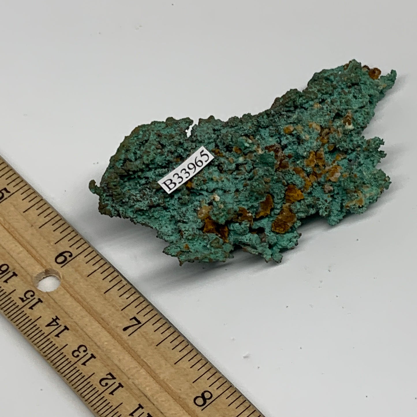 86g, 3.4"x1.5"x0.9", Malachite on Native Copper Mineral Specimens, B33965