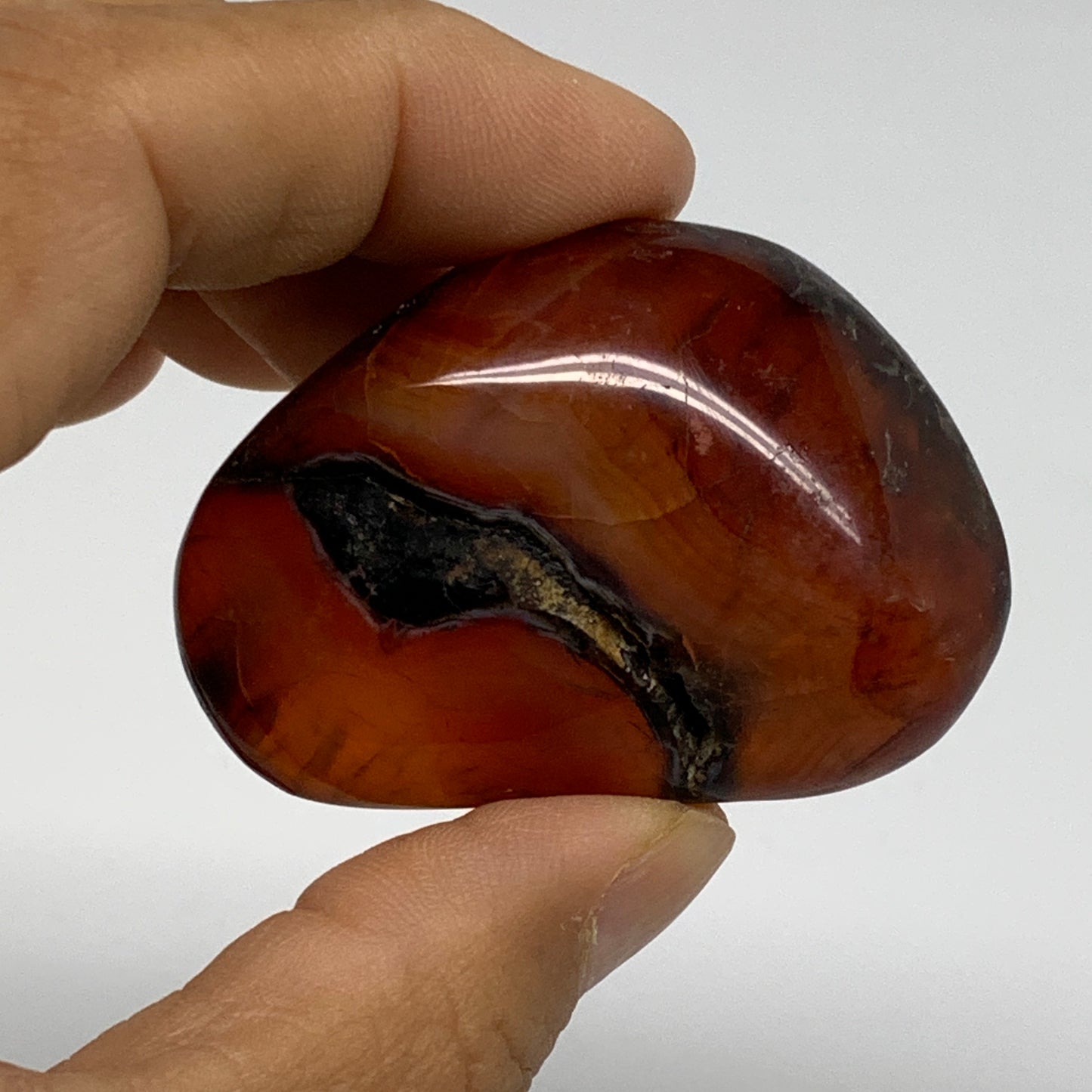 191.3g, 2"-2.1", 3pcs, Red Carnelian Palm-Stone Gem Crystal Polished, B37631