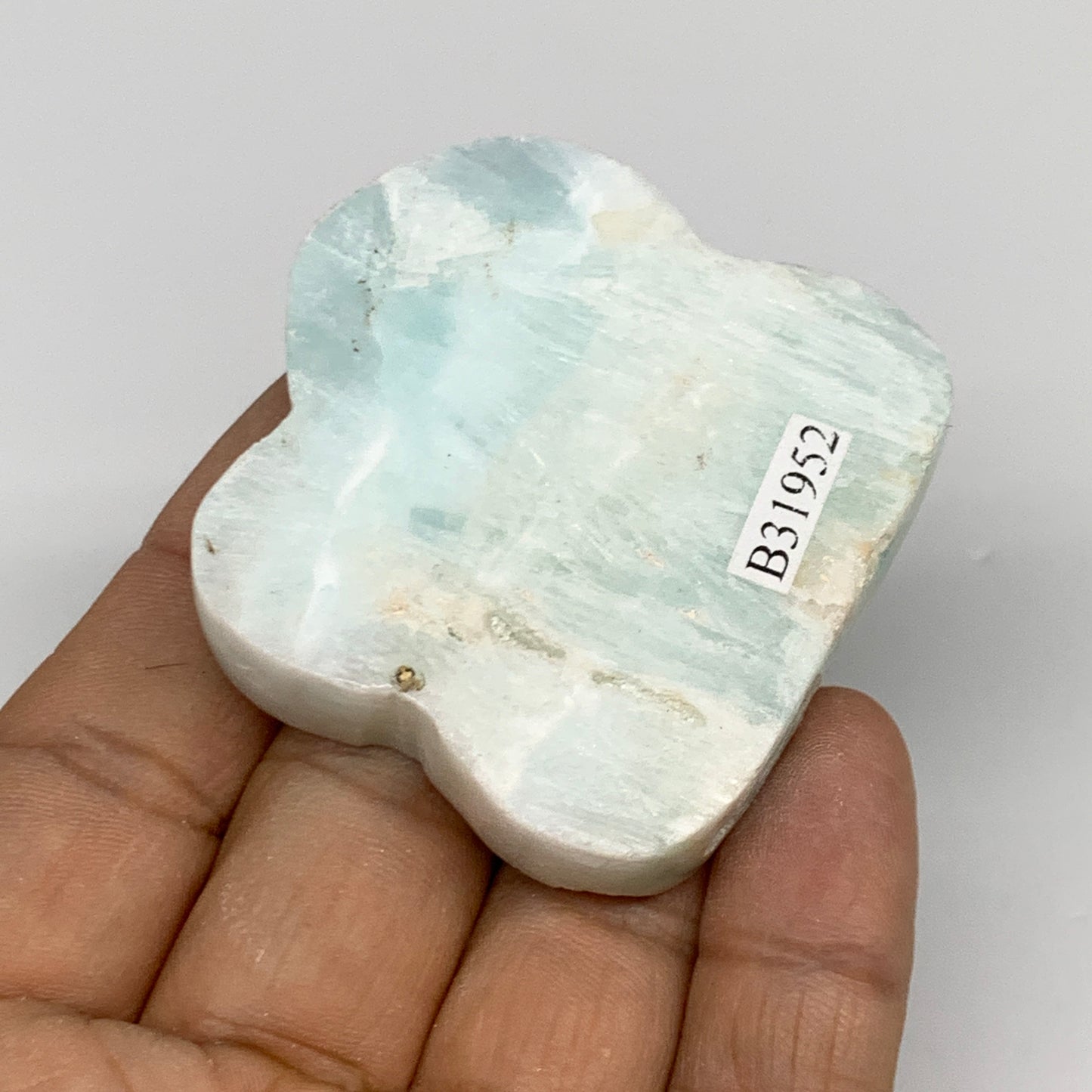 60.1g, 1.9"x1.9"x0.4", Natural Caribbean Calcite Cloud Crystal @Afghanistan, B31
