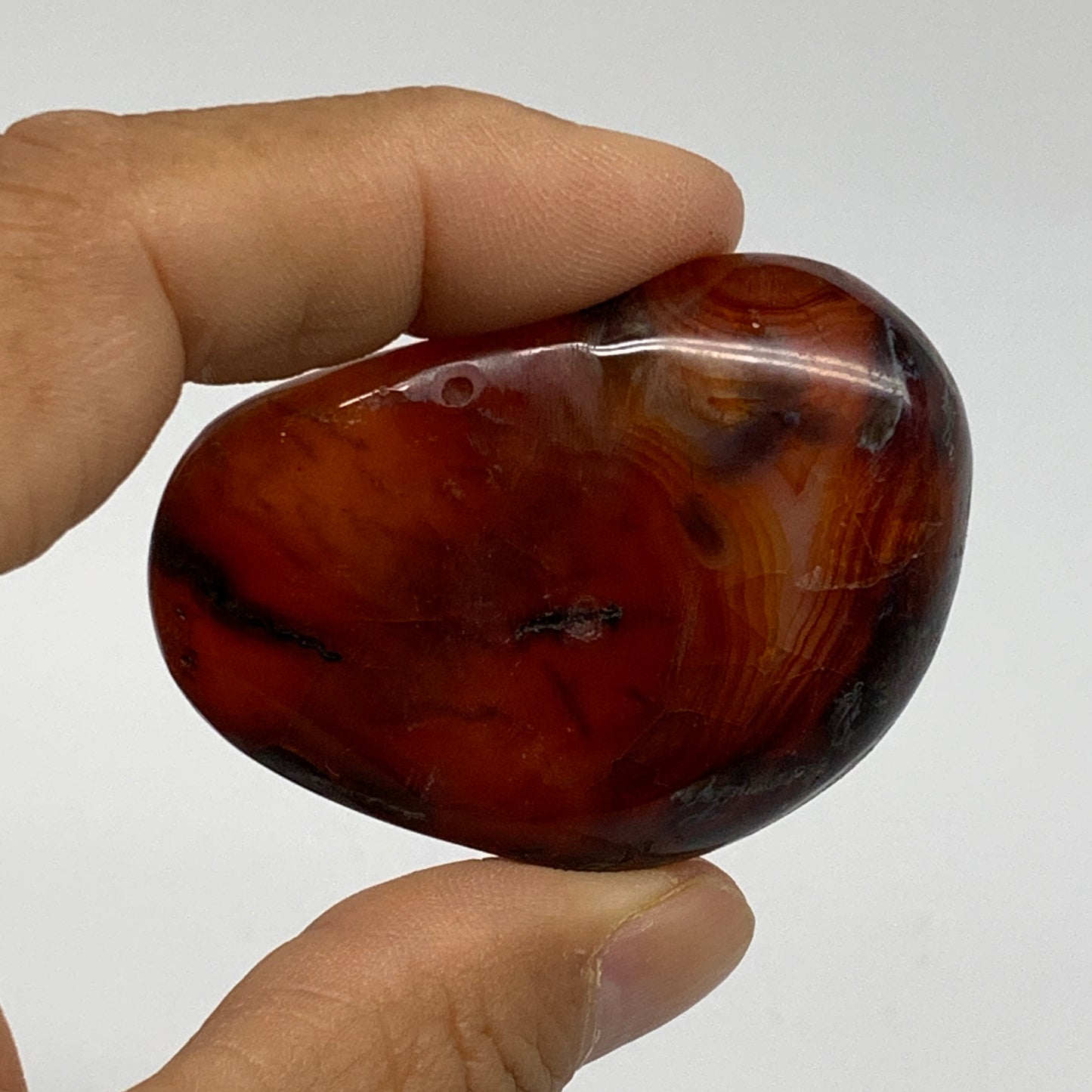 191.3g, 2"-2.1", 3pcs, Red Carnelian Palm-Stone Gem Crystal Polished, B37631