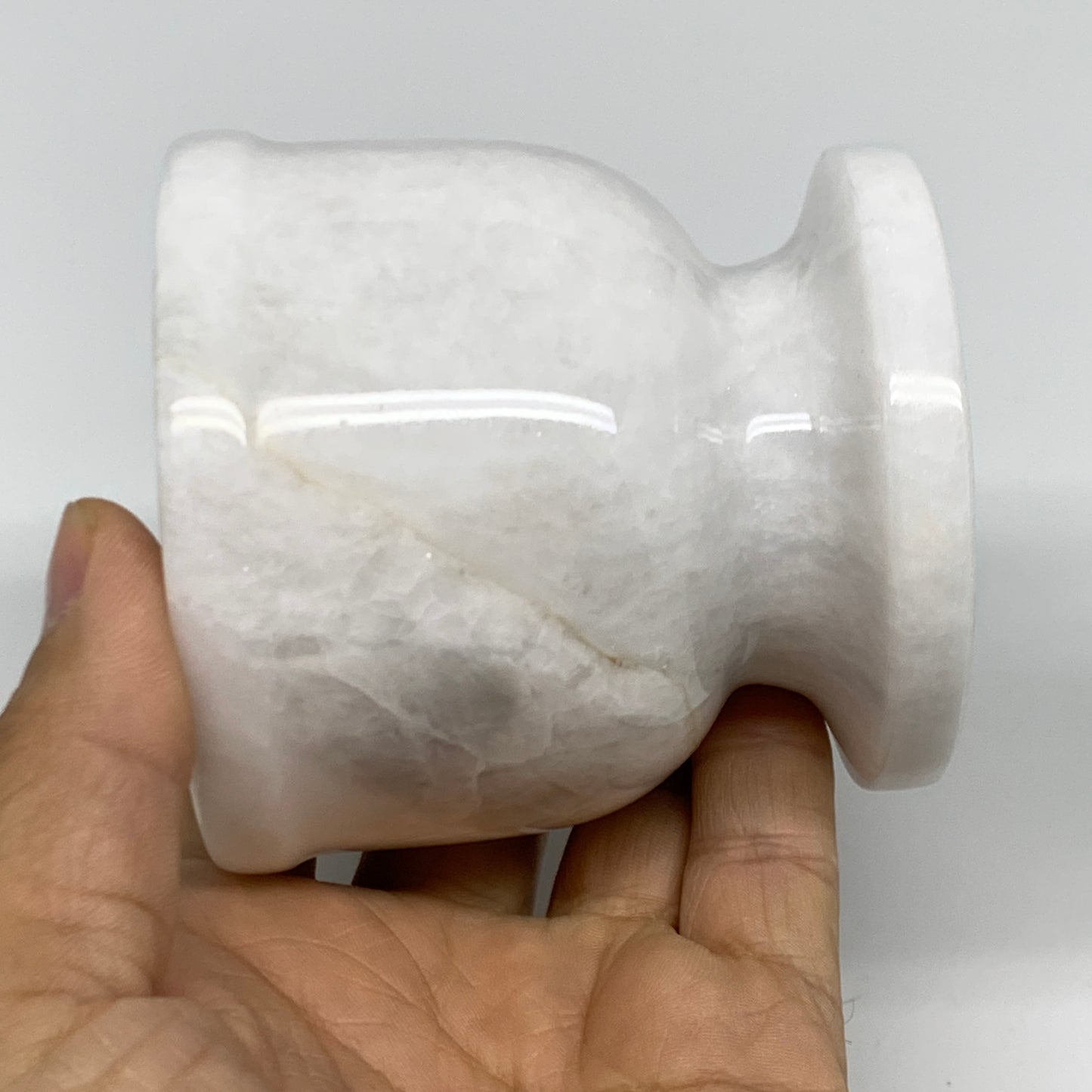 1.3 lbs, 2.9"x3", Natural Marble Crystal Pestle and Mortar Handmade, B32573