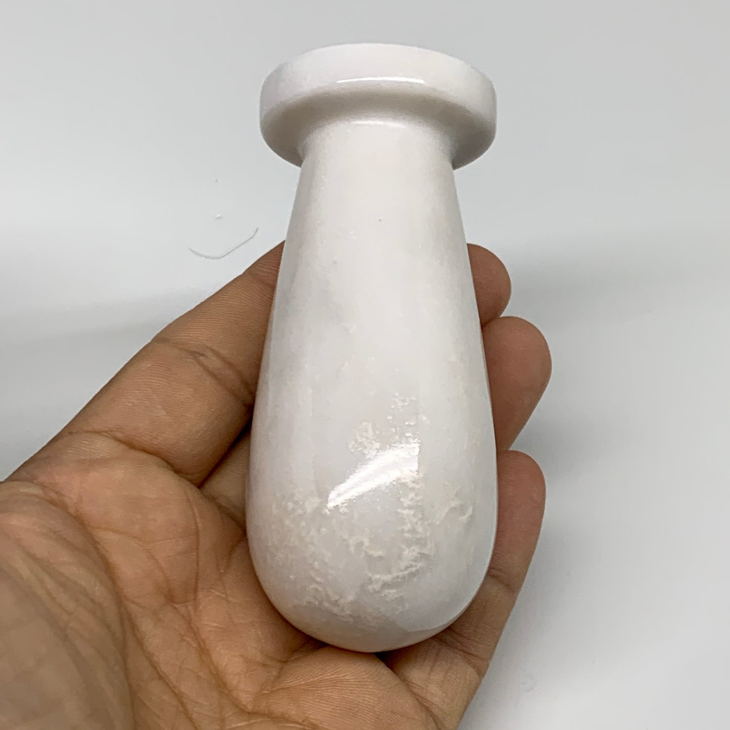 1.3 lbs, 2.9"x3", Natural Marble Crystal Pestle and Mortar Handmade, B32573