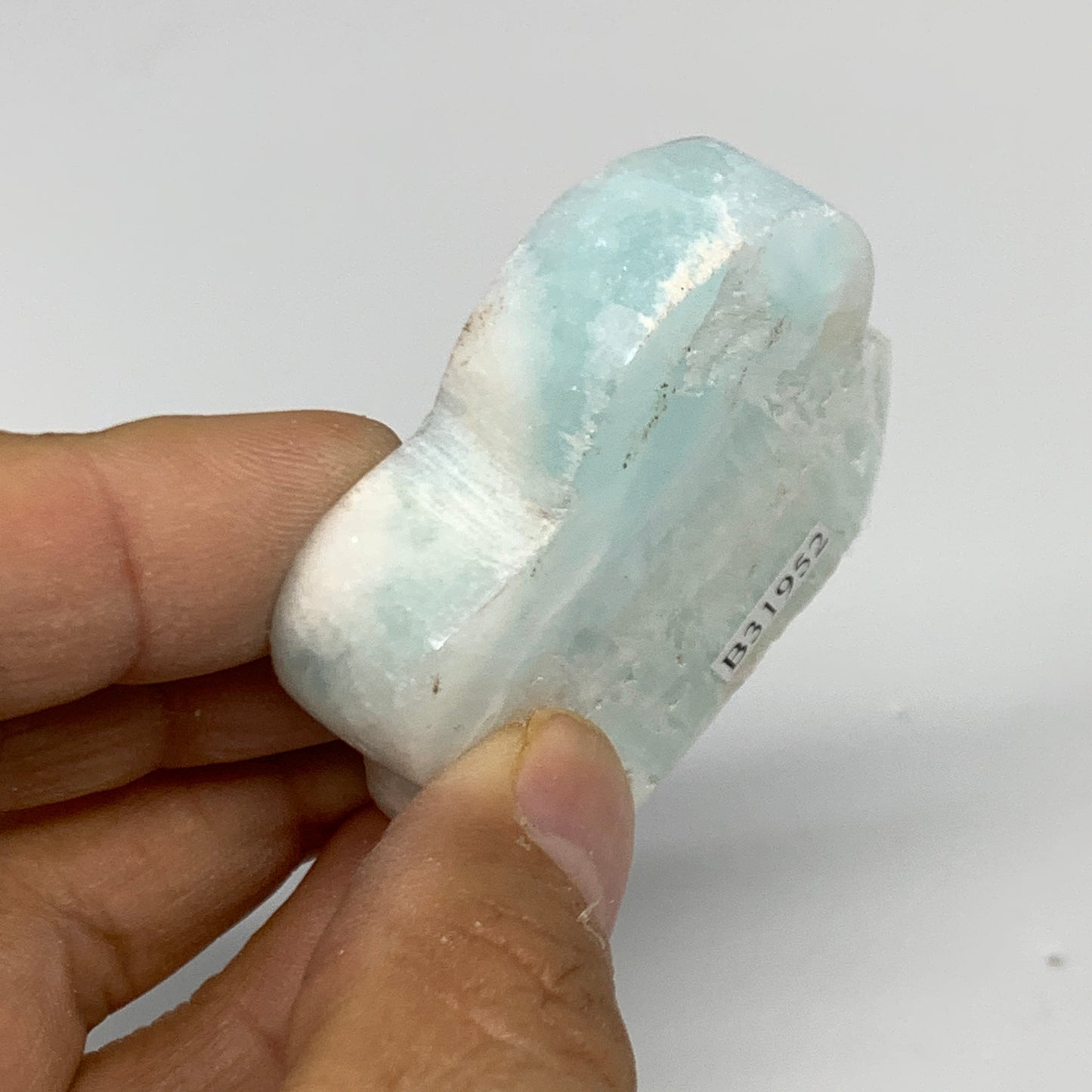 60.1g, 1.9"x1.9"x0.4", Natural Caribbean Calcite Cloud Crystal @Afghanistan, B31