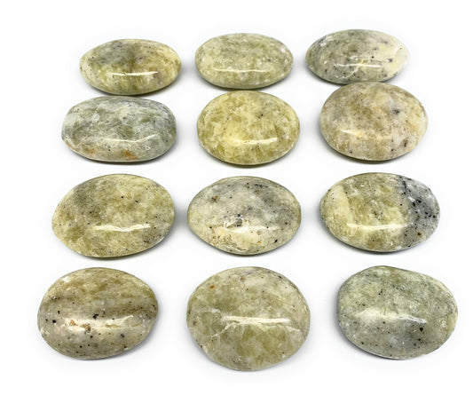 2.2 Lbs, 2"-2.4", 12pcs, Yellow Calcite Palm-Stone Crystal Polished, B17774
