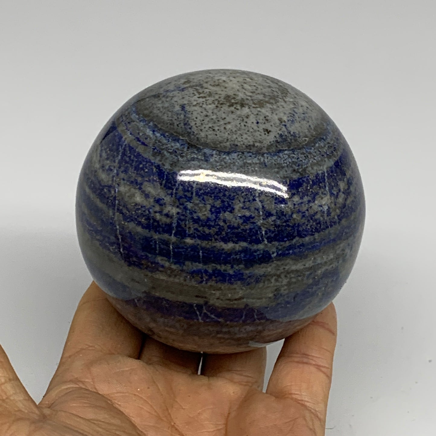 1.82 lbs, 3.2" (81mm), Lapis Lazuli Sphere Ball Gemstone @Afghanistan, B33237