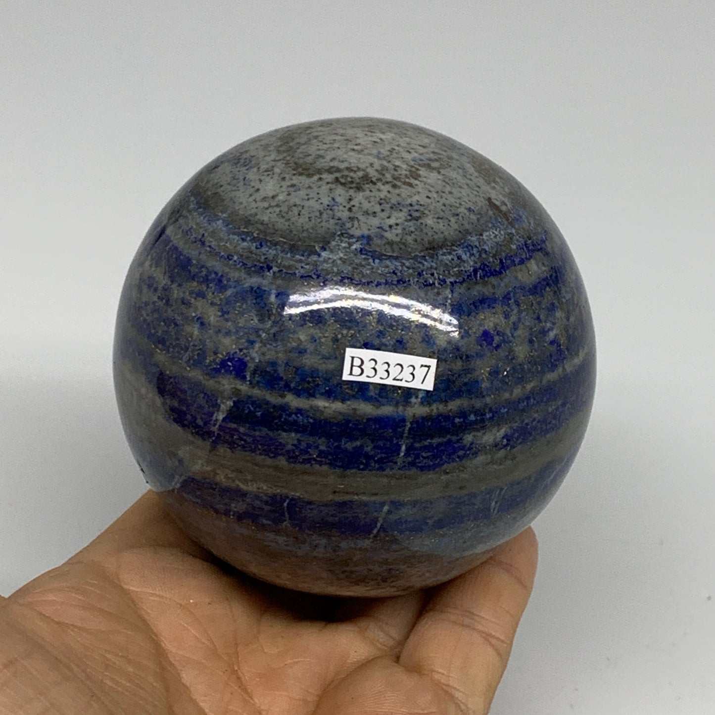 1.82 lbs, 3.2" (81mm), Lapis Lazuli Sphere Ball Gemstone @Afghanistan, B33237