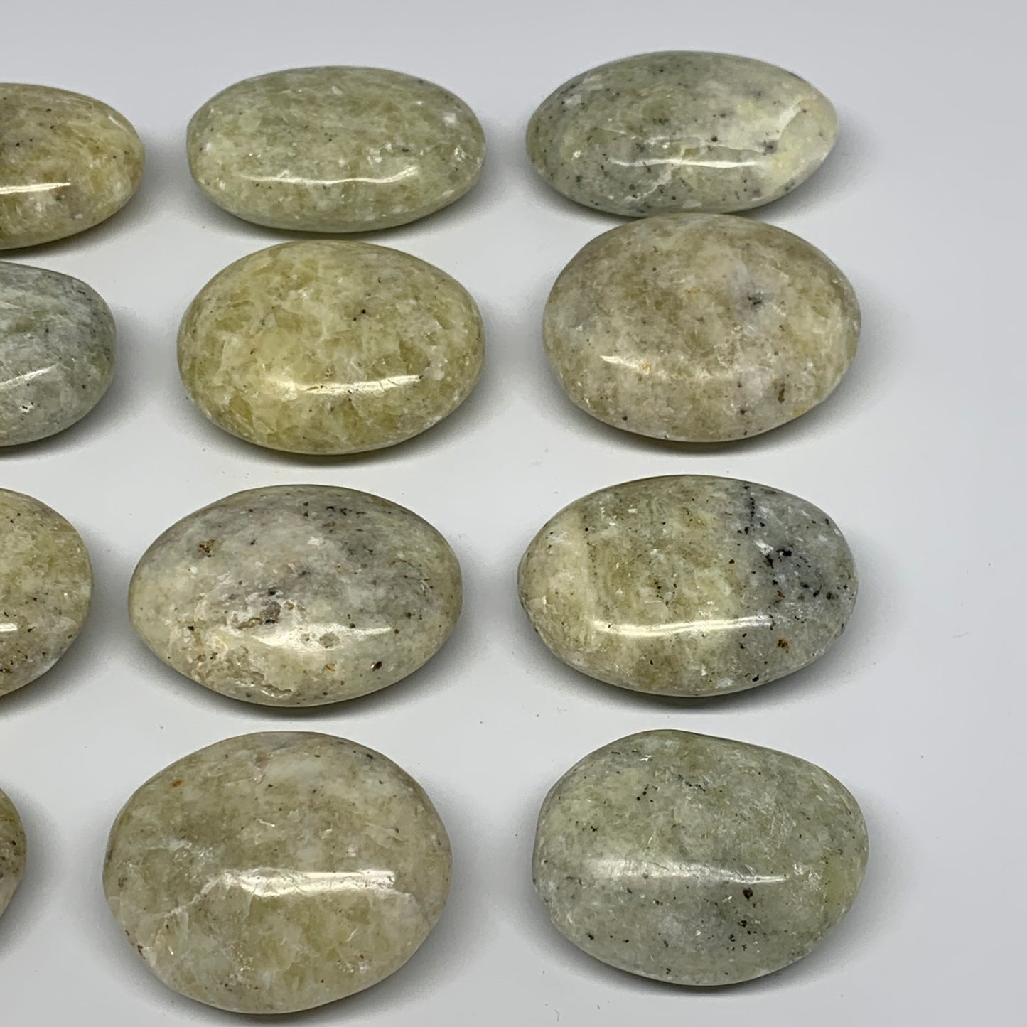 2.2 Lbs, 2"-2.4", 12pcs, Yellow Calcite Palm-Stone Crystal Polished, B17774