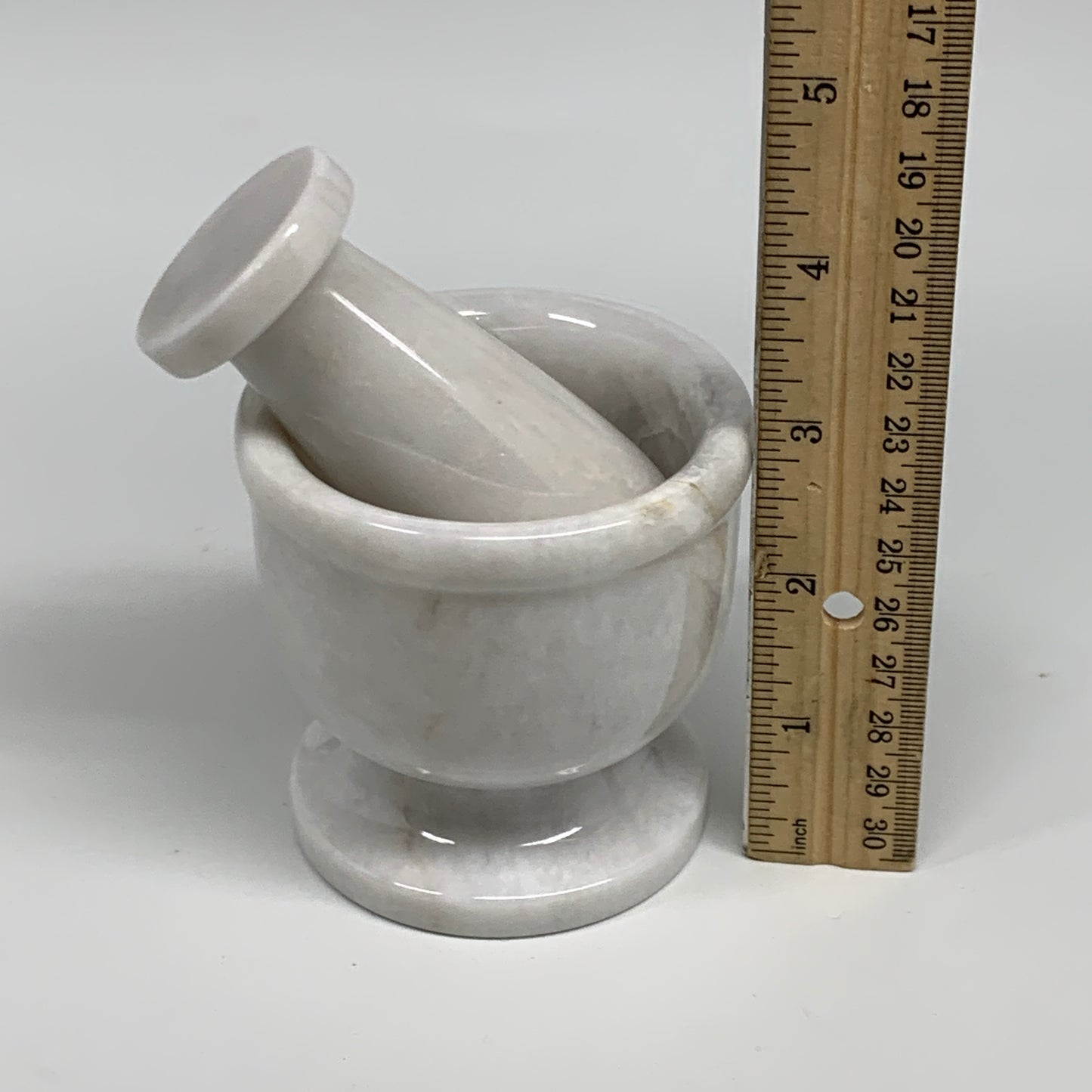 1.3 lbs, 2.9"x3", Natural Marble Crystal Pestle and Mortar Handmade, B32573